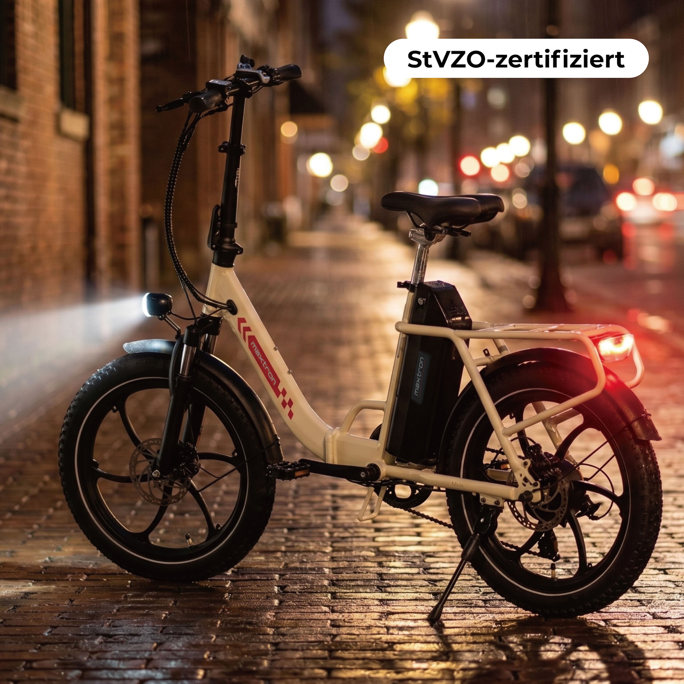Maxtron »Maxtron MULE Klapprad« 7 Gang Shimano ALTUS Schaltwerk Kettenschaltung 250 W Packung,  Stadt & Abenteuer: 20" Fatbike mit XXL 20Ah Akku.