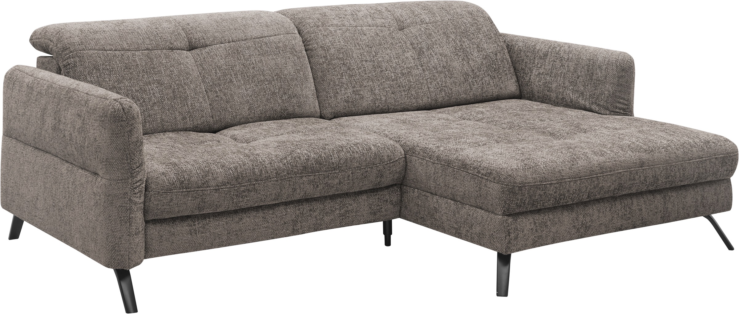set one by Musterring Ecksofa »SO 4400 V«, wahlweise mit motorischer Bettfunktion & Kopfverstellung, Fuß schwarz