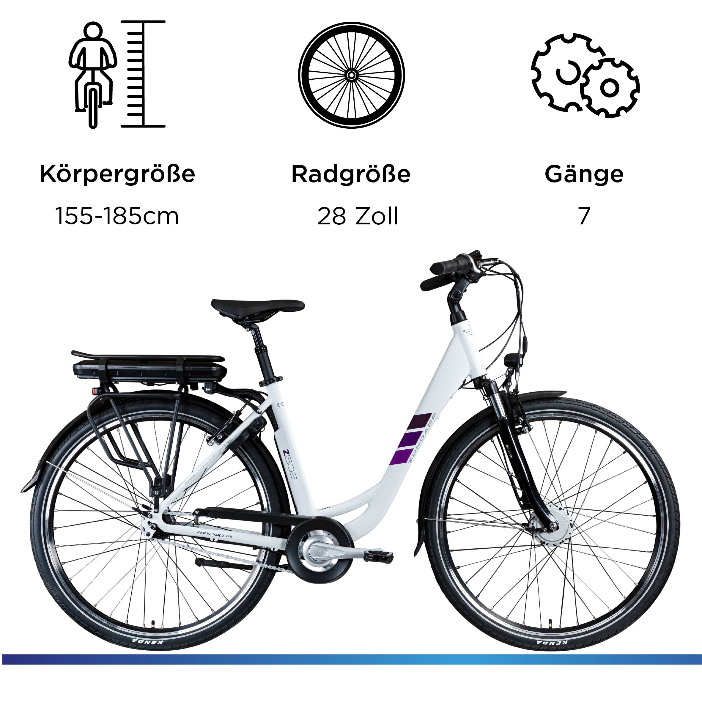 Zündapp E-Bike »Z502«, 7 Gang, Frontmotor 250 W