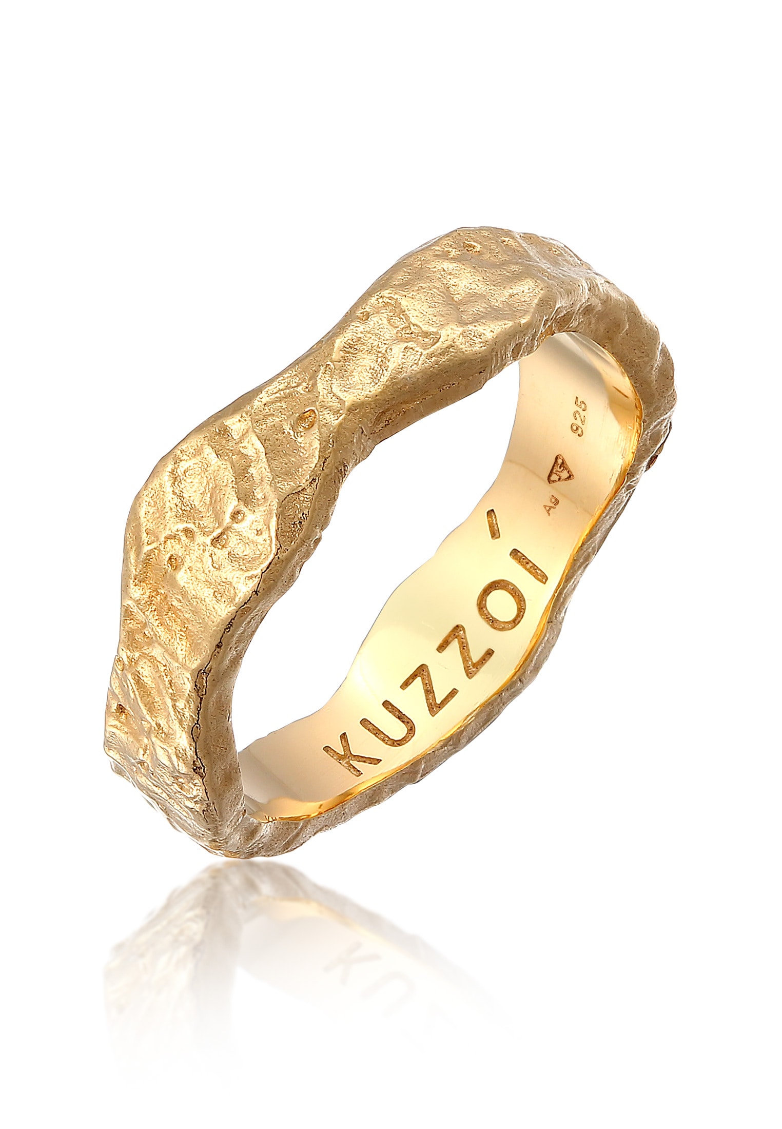 Kuzzoi Silberring »Herren BAUR Struktur für Bandring 925 ▷ Organic | Silber«