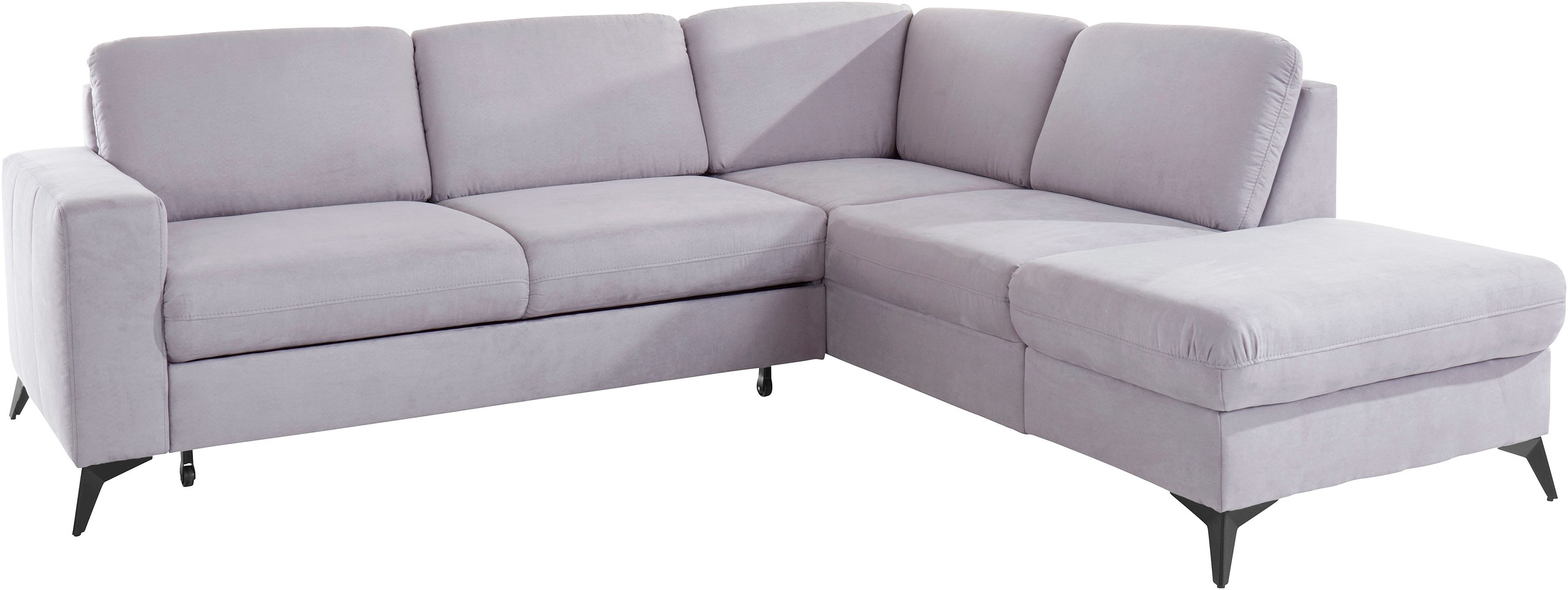 Places of Style Ecksofa »Lolland L-Form«, Wahlweise mit Bettfunktion und Stauraum, auch mit abwischbarem Bezug