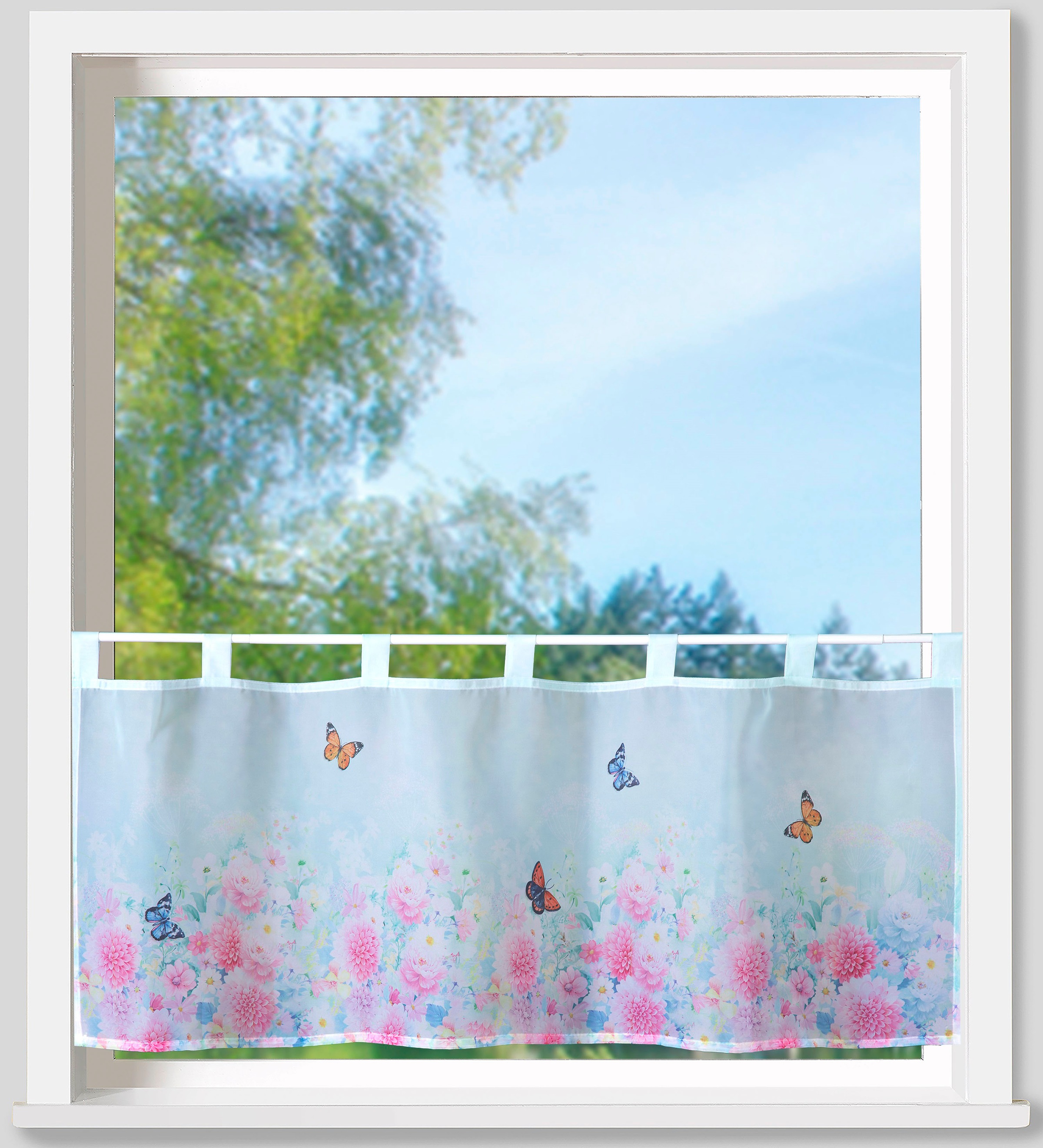 Weckbrodt Scheibengardine "Capri" Schlaufen 1 Stk. tlg. Voile, halbtranspar günstig online kaufen