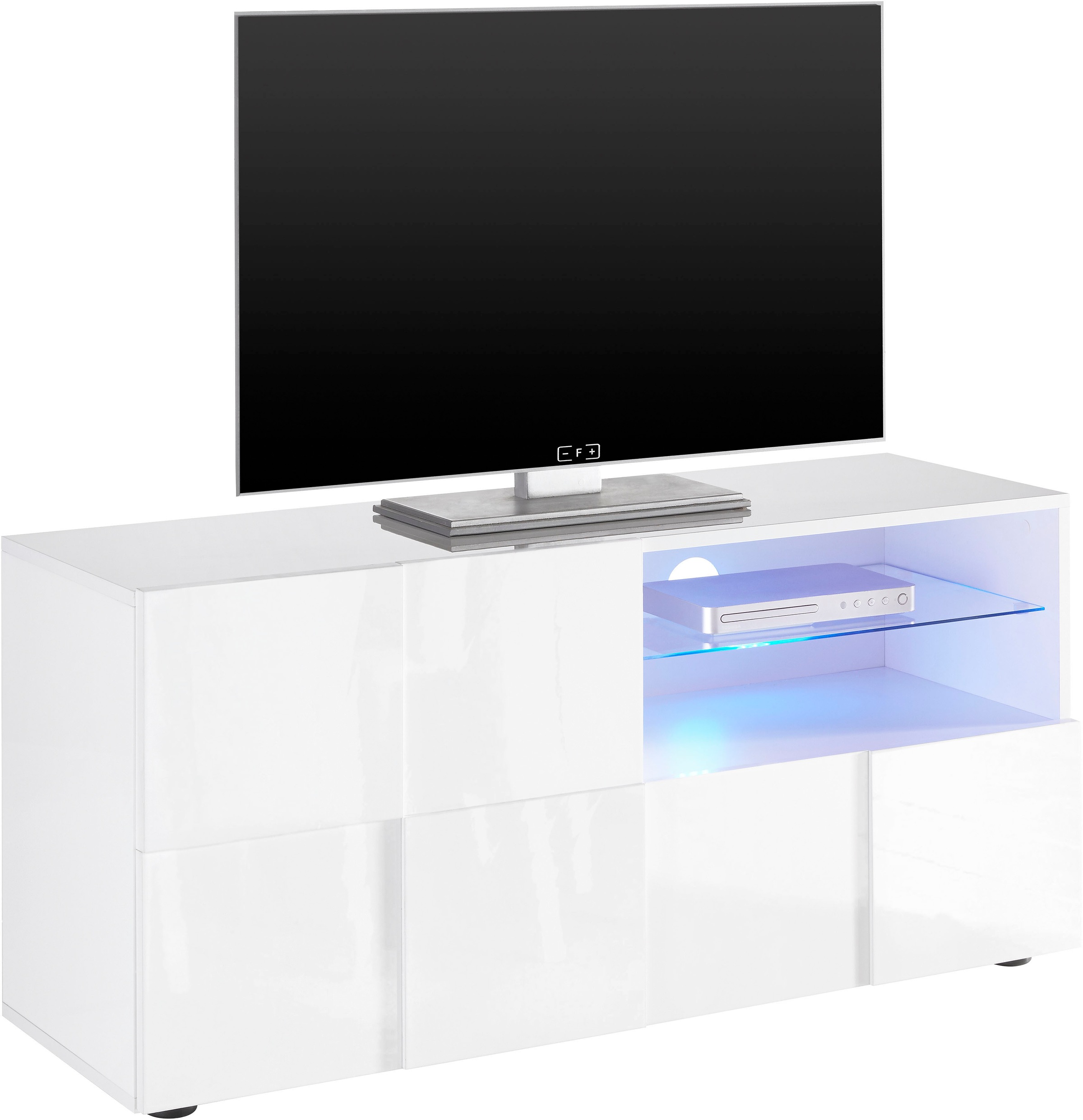 INOSIGN Lowboard »Dama Breite 121 cm, TV-Board 1 Tür, 1 Schubkasten, TV-Schrank«, Front in 3D-Optik, grifflos, verschiedene Farben