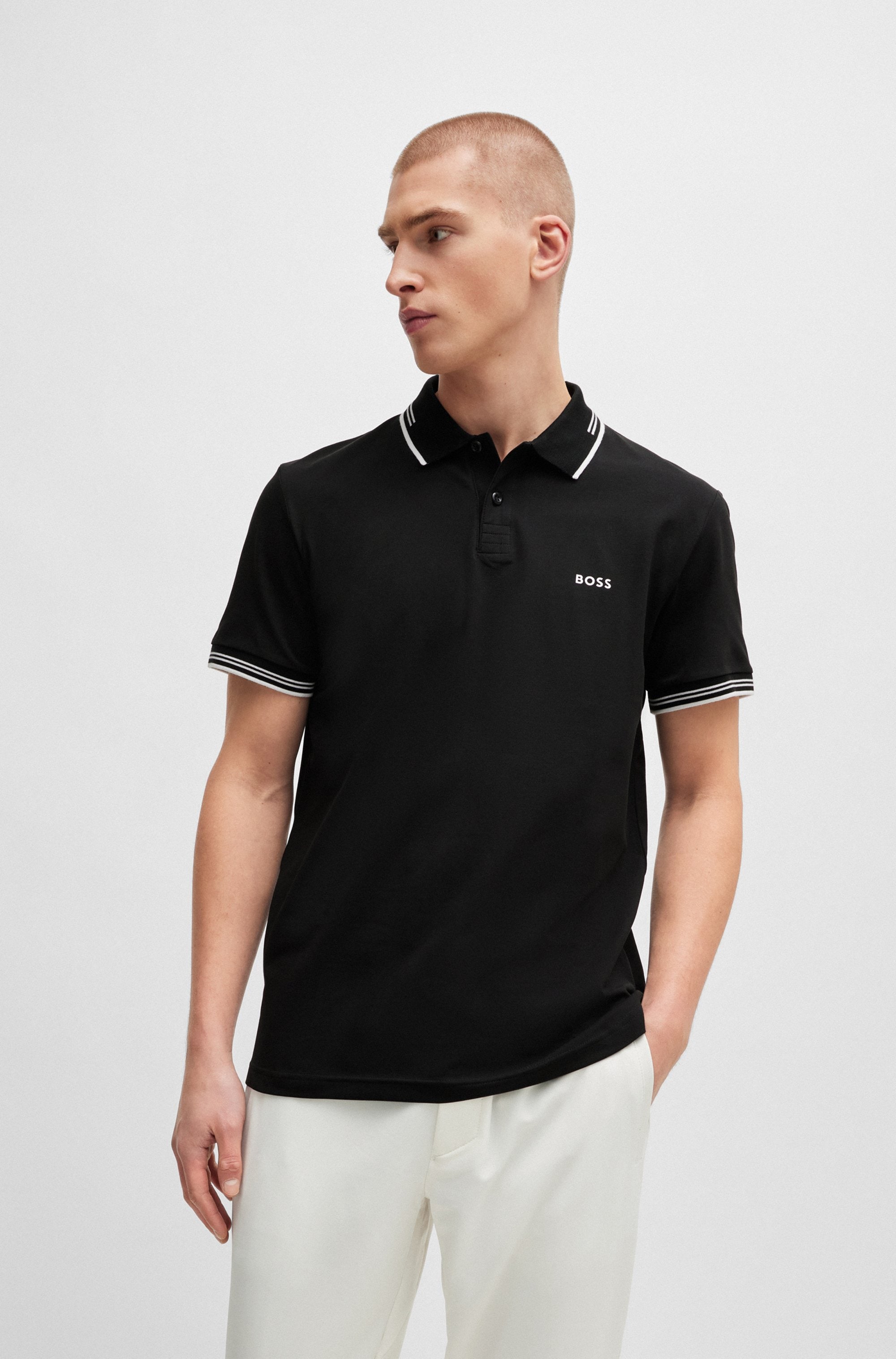 BOSS GREEN "Paul Slim Fit Stretch-Baumwoll-Pique" mit Polokragen