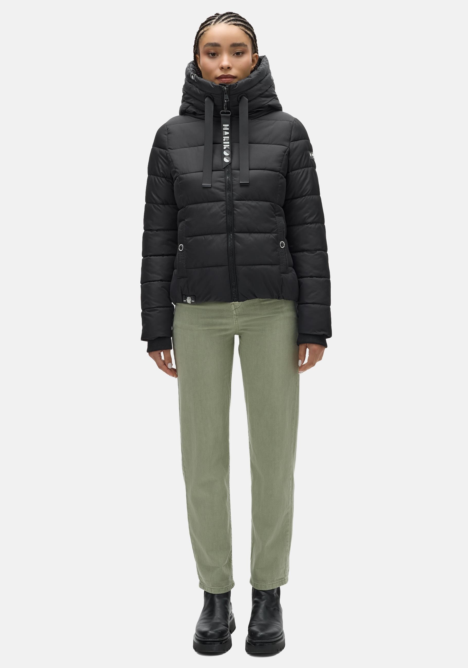 Marikoo Steppjacke "Amayaa-1" mit Kapuze Gesteppte Damen Jacke mit großer Kapuze