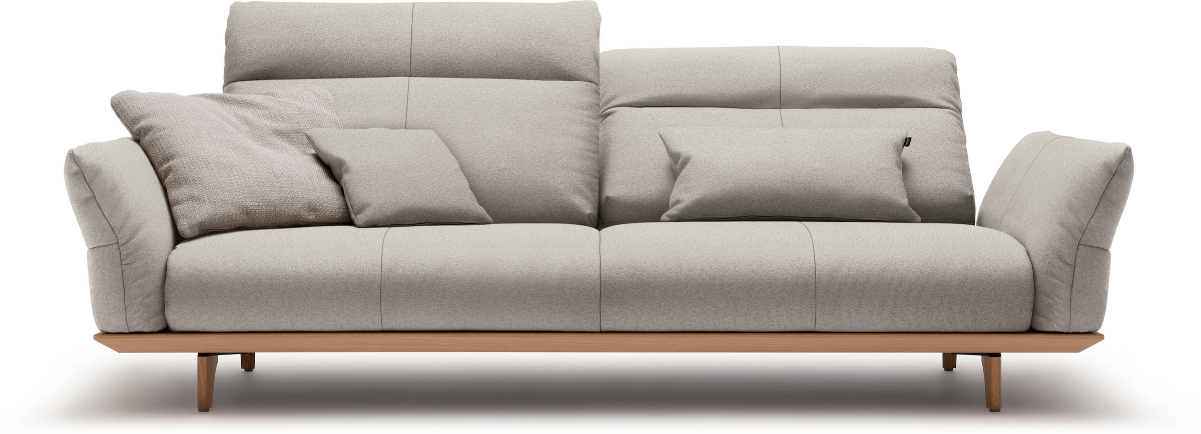 Creation BY ROLF BENZ 3,5-Sitzer "CR.460 mit verstellbarer Rückenlehne, bequem und hochwertig" Sockel in Eiche, Füße Eiche natur, Breite 228 cm