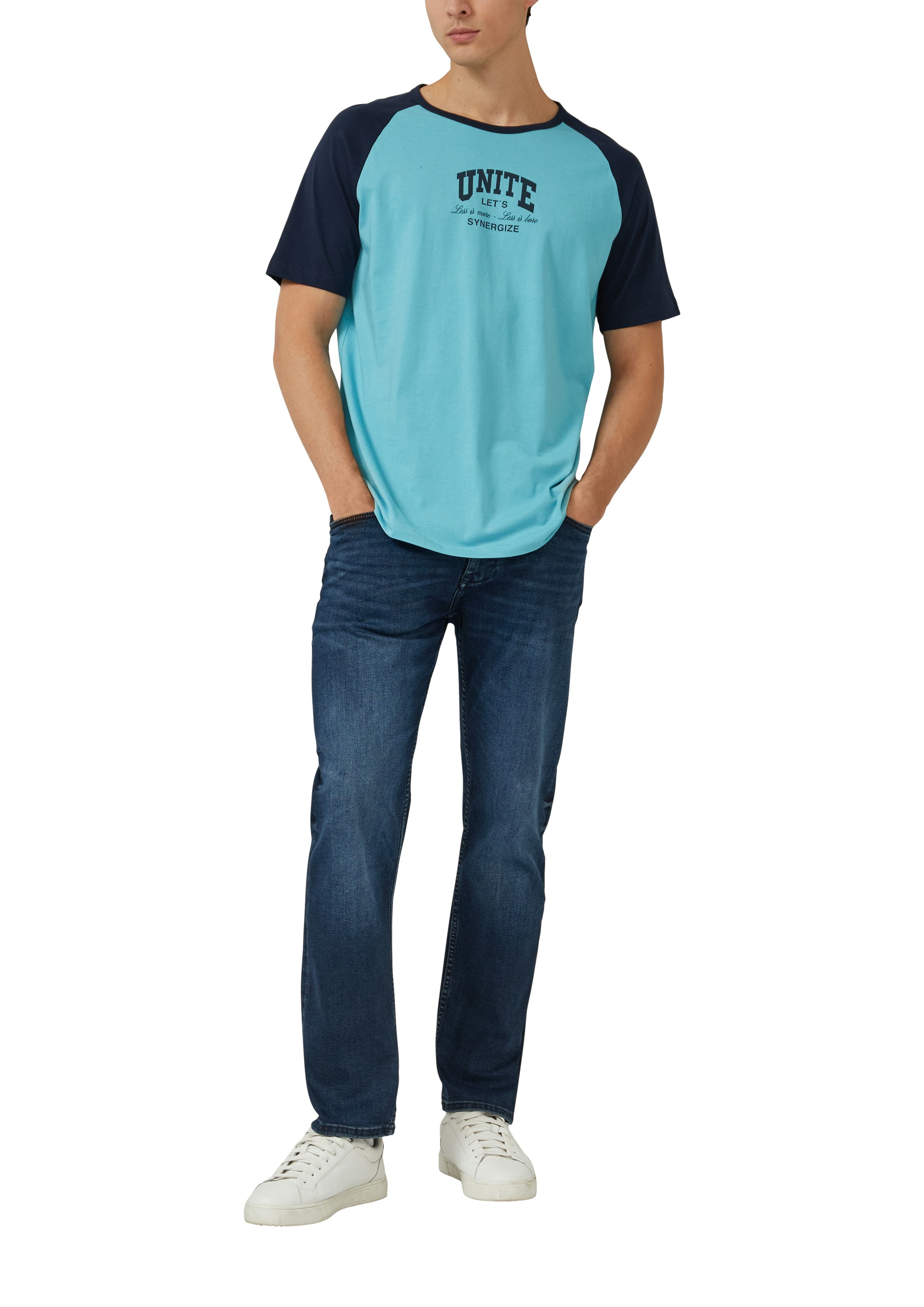 s.Oliver Kurzarmshirt im Collage-Stil und mit Print günstig online kaufen