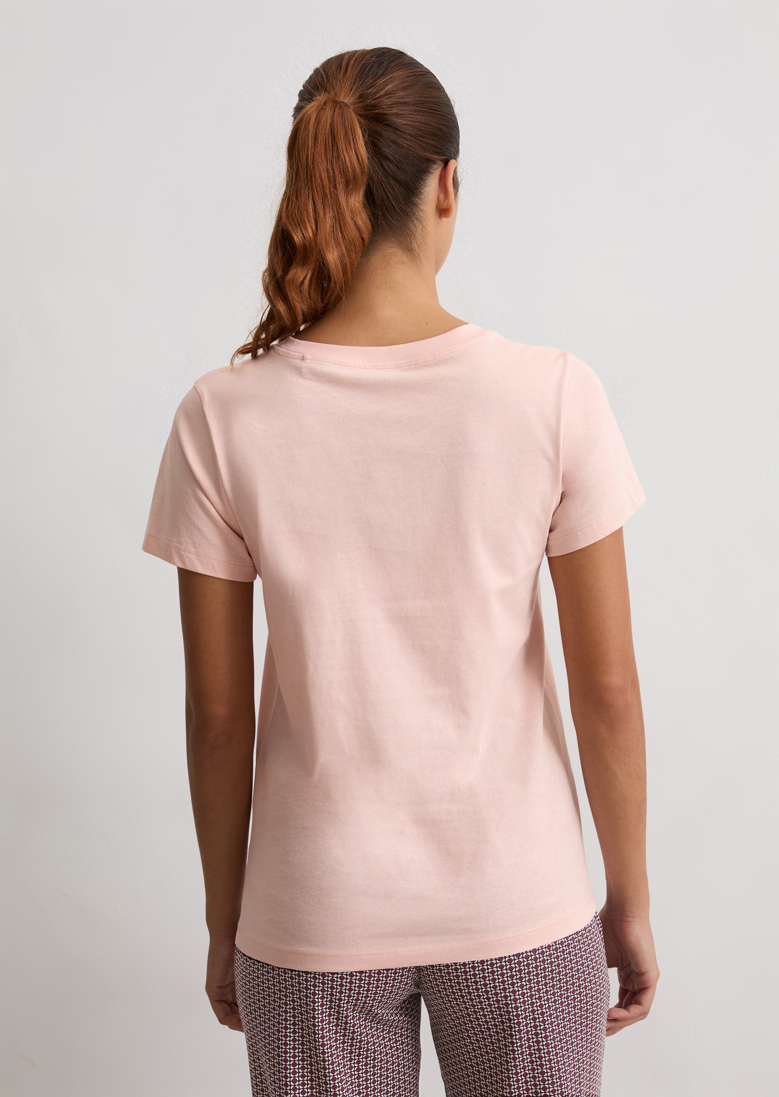 Marc O'Polo Kurzarmshirt »Mix N Match Cotton«, Kurzarm, Rundhals-Ausschnitt, Baumwolle, Slim Fit, Logo-Print