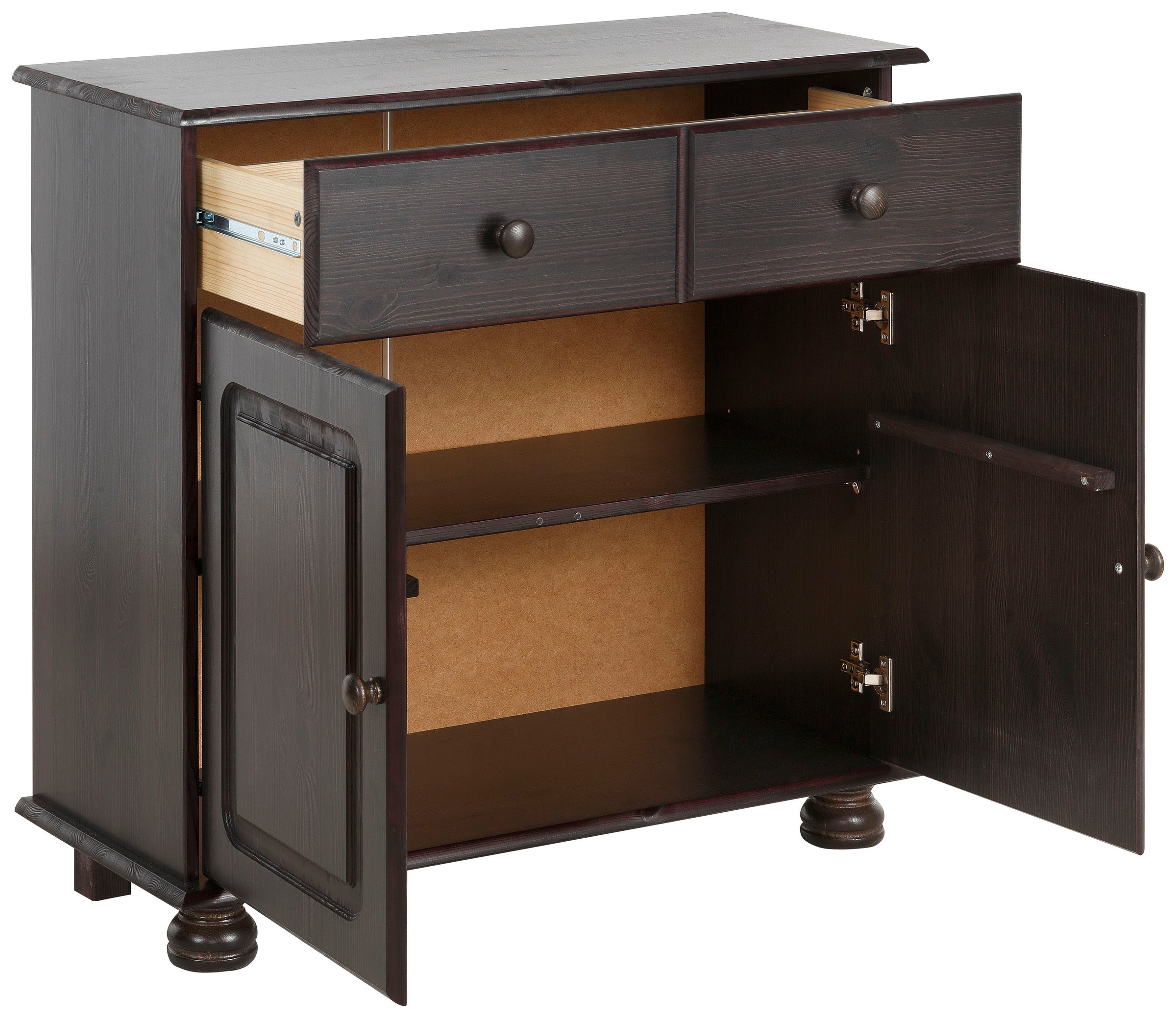 Thumbnail - Home affaire Sideboard "Mette" Kommode mit gefrästen, kugelförmigen Füßen, Breite 80 cm