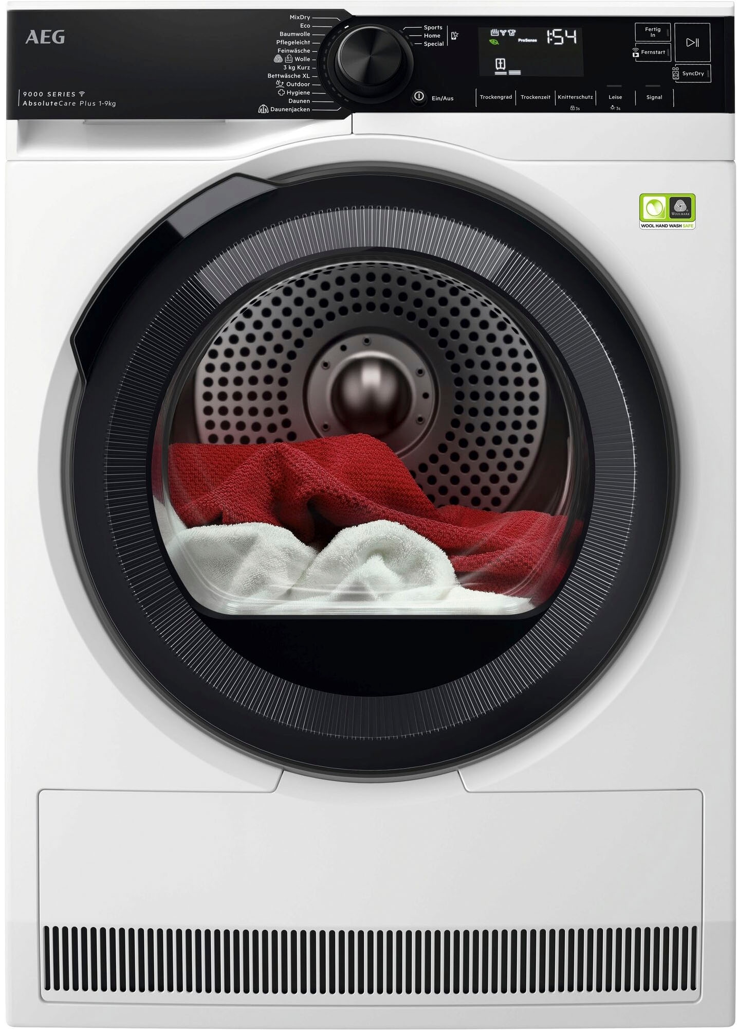 AEG Wärmepumpentrockner "TR9W75790", B:59,6cm H:85cm T:65,7cm, weiß, Trockner, 3D-Scan: Daunenjacken so flauschig und warm wie am ersten Tag