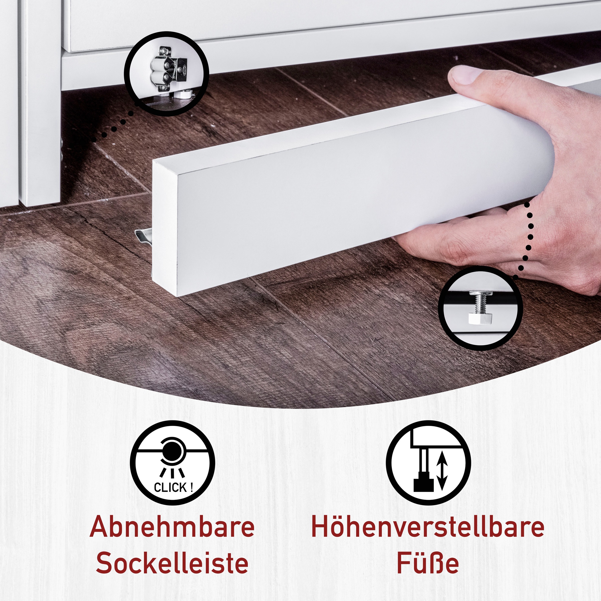 Inter Link Mehrzweckschrank-Set »Norela, Modulares Waschmaschinen-Set mit Hochschrank & Stauraum« 6 Stk. tlg.