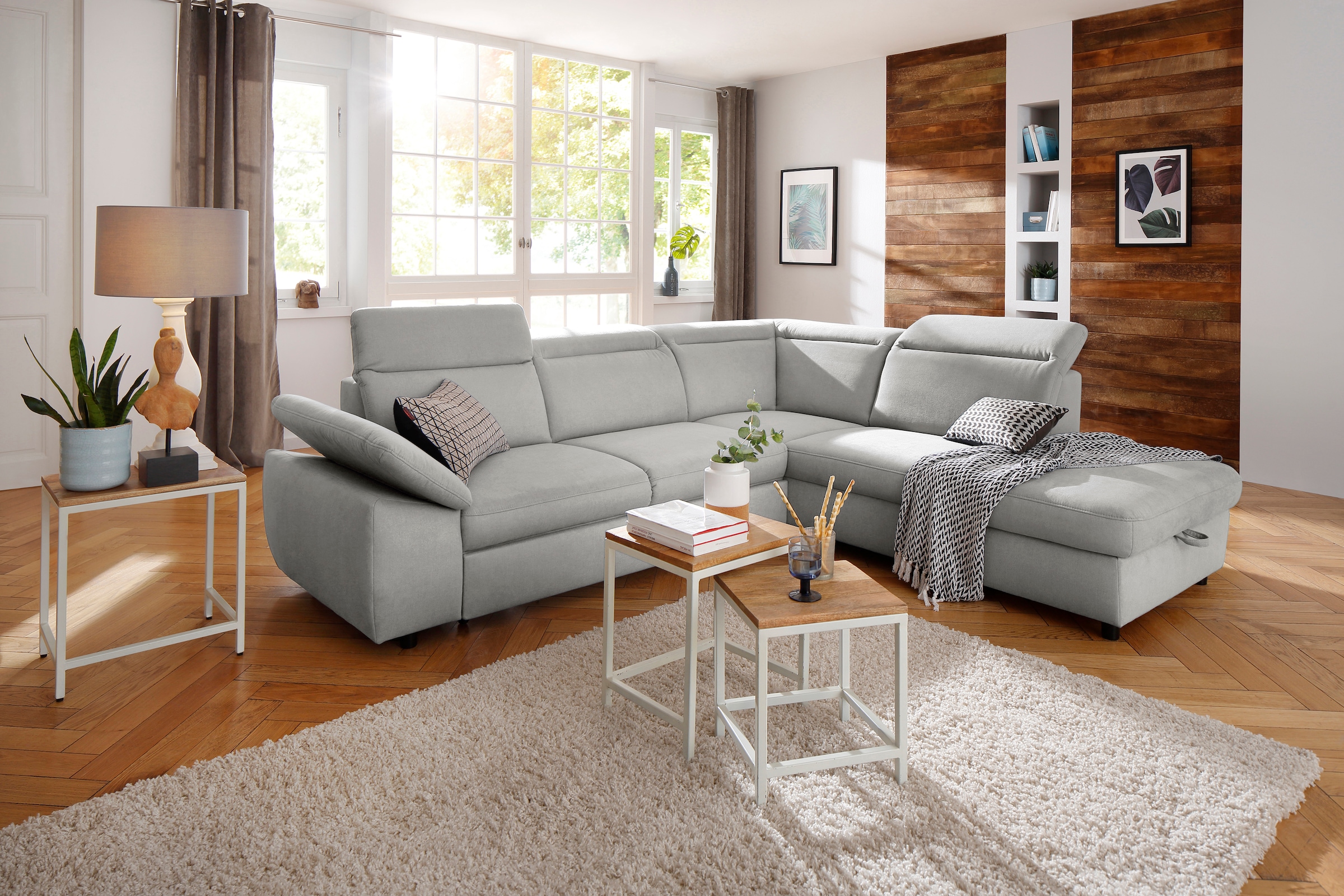 OTTO home Ecksofa "Mauritius L-Form" mit Ottomane, mit Kopfteil- und Armlehnverstellung