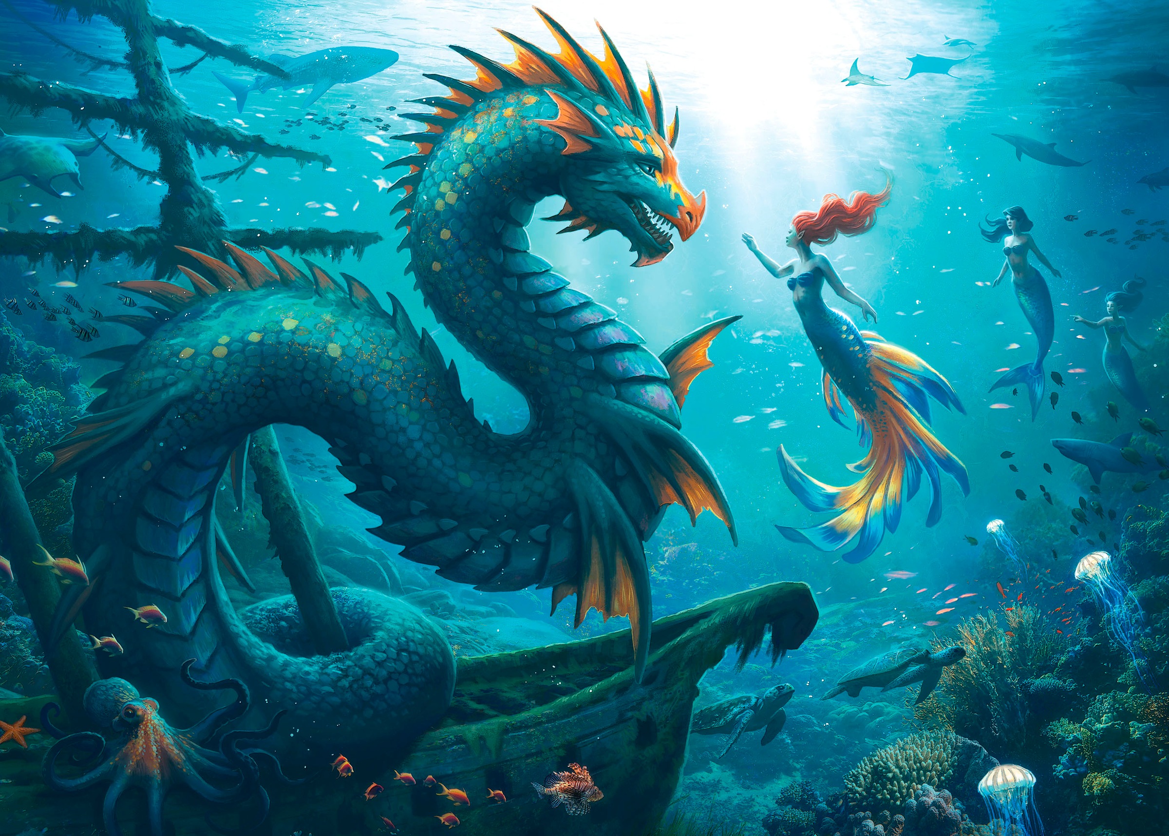 Ravensburger Puzzle »Enchanted Depths: Dragon, Mermaid and Turtles«, Made in Germany