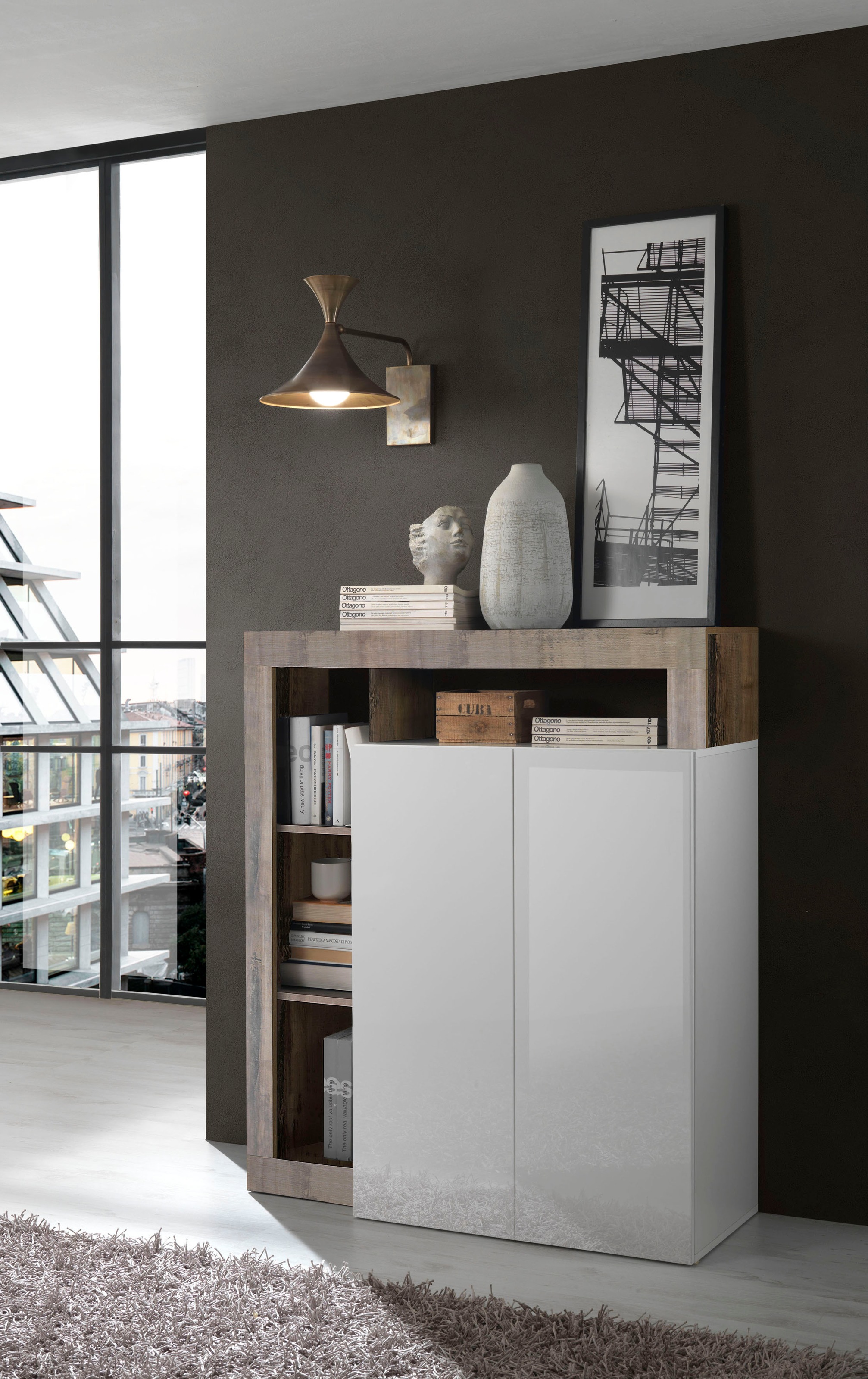 Home affaire Highboard "Hamburg" Breite 108 cm günstig online kaufen