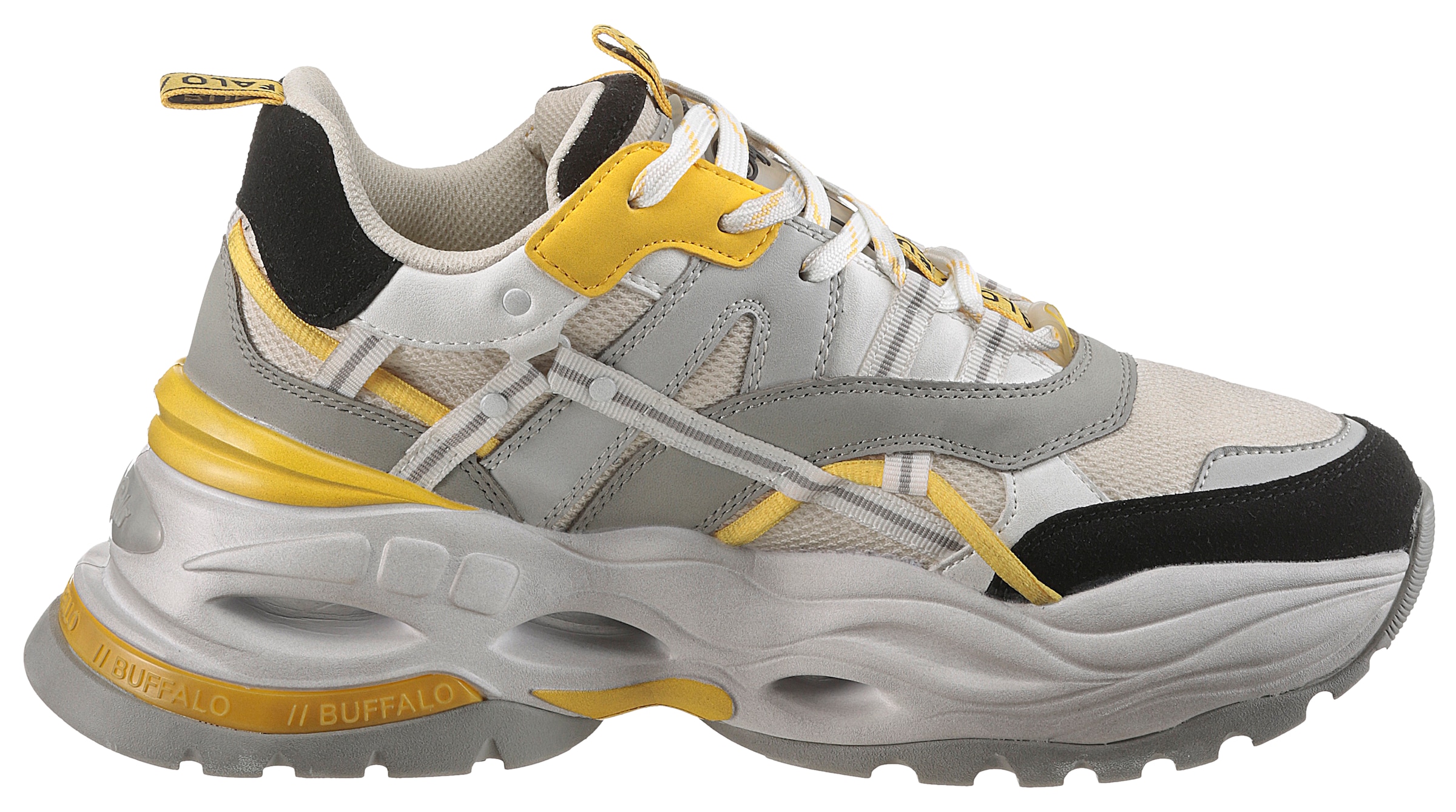 Buffalo Plateausneaker »TRIPLET HOLLOW«, Chunky Sneaker, Schnürschuh, Freizeitschuh mit Kontrastdetails