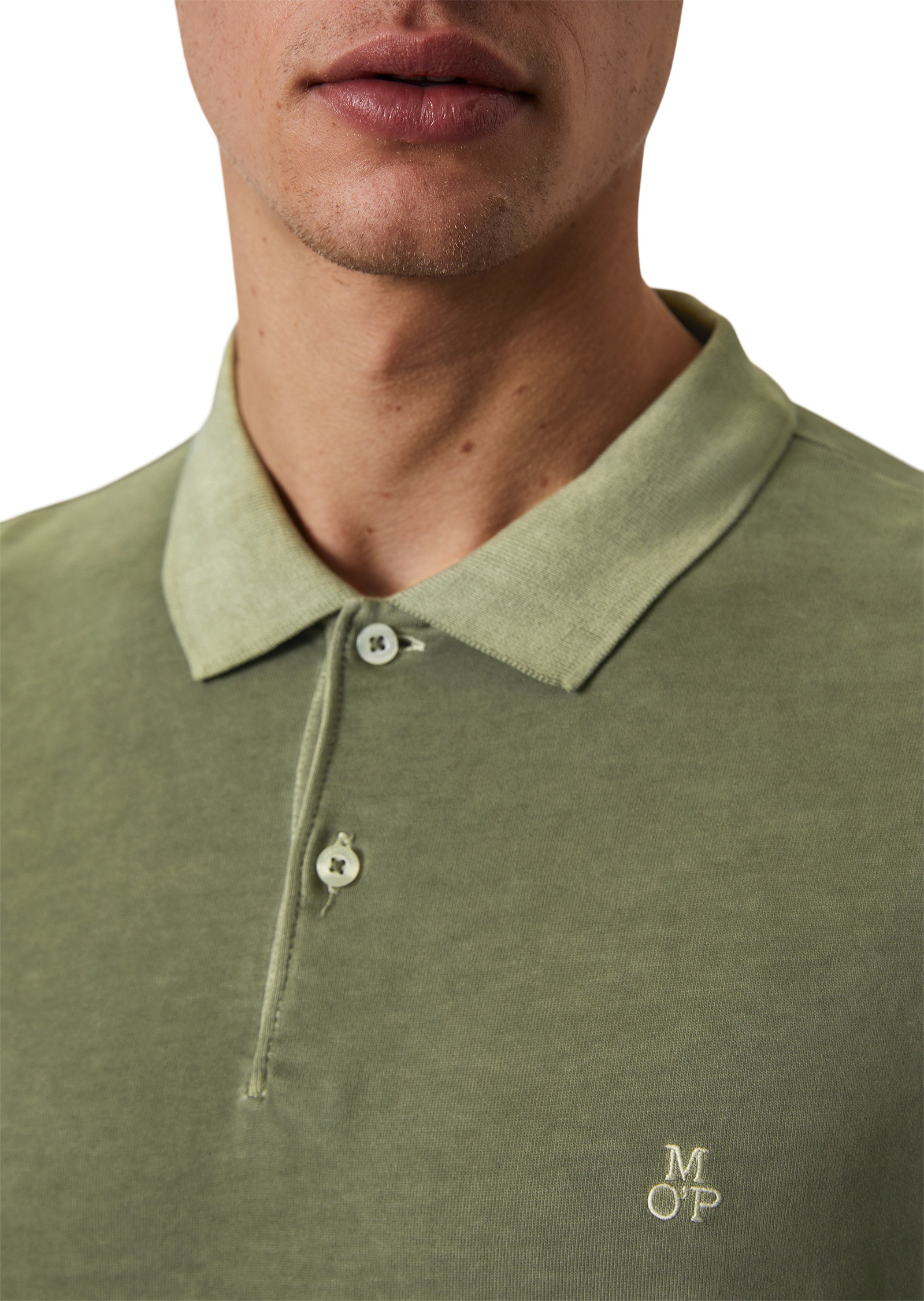 Marc O'Polo Langarm-Poloshirt »aus reiner Bio-Baumwolle«
