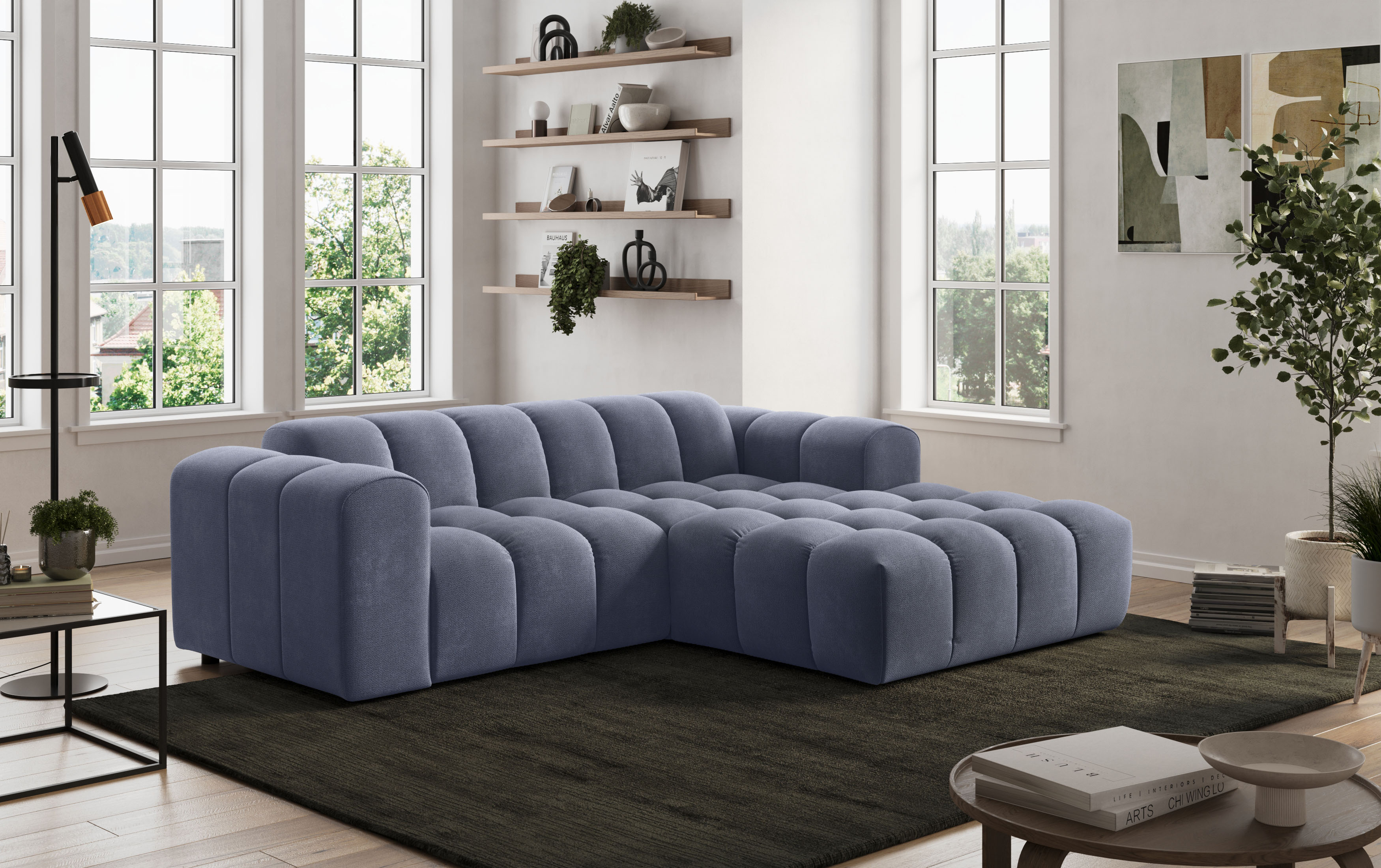 COTTA Ecksofa "Rocco L-Form, B: 248 cm, modernes Bubble-Sofa, großzügiger Sitzkomfort" Wohnlandschaft-Charakter, frei stellbar, modernes Design