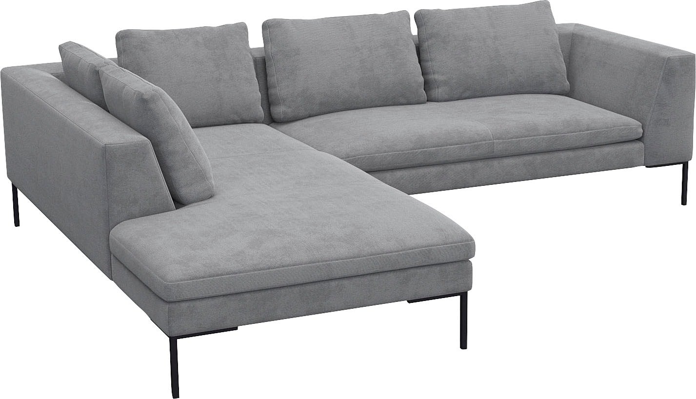 FLEXLUX Ecksofa »Loano, superbequemer Sitzkomfort durch Kaltschaum im Sitz«, modernes Sofa, frei im Raum stellbar, lose Kissen, L-Form
