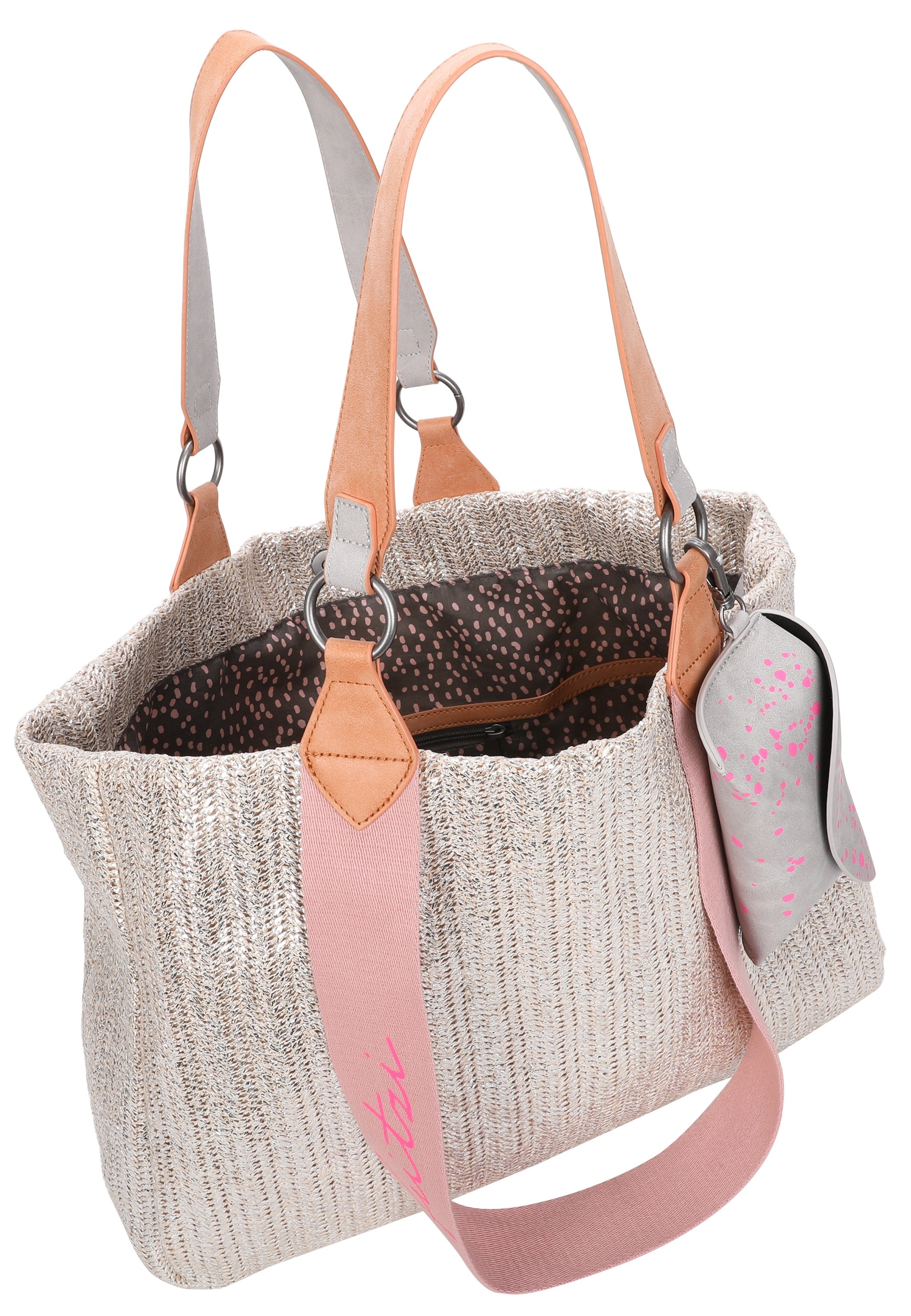 Fritzi aus Preußen Henkeltasche »Izzy Medium Limited Painted Straw«, mit abnehmbarem Brillenetui