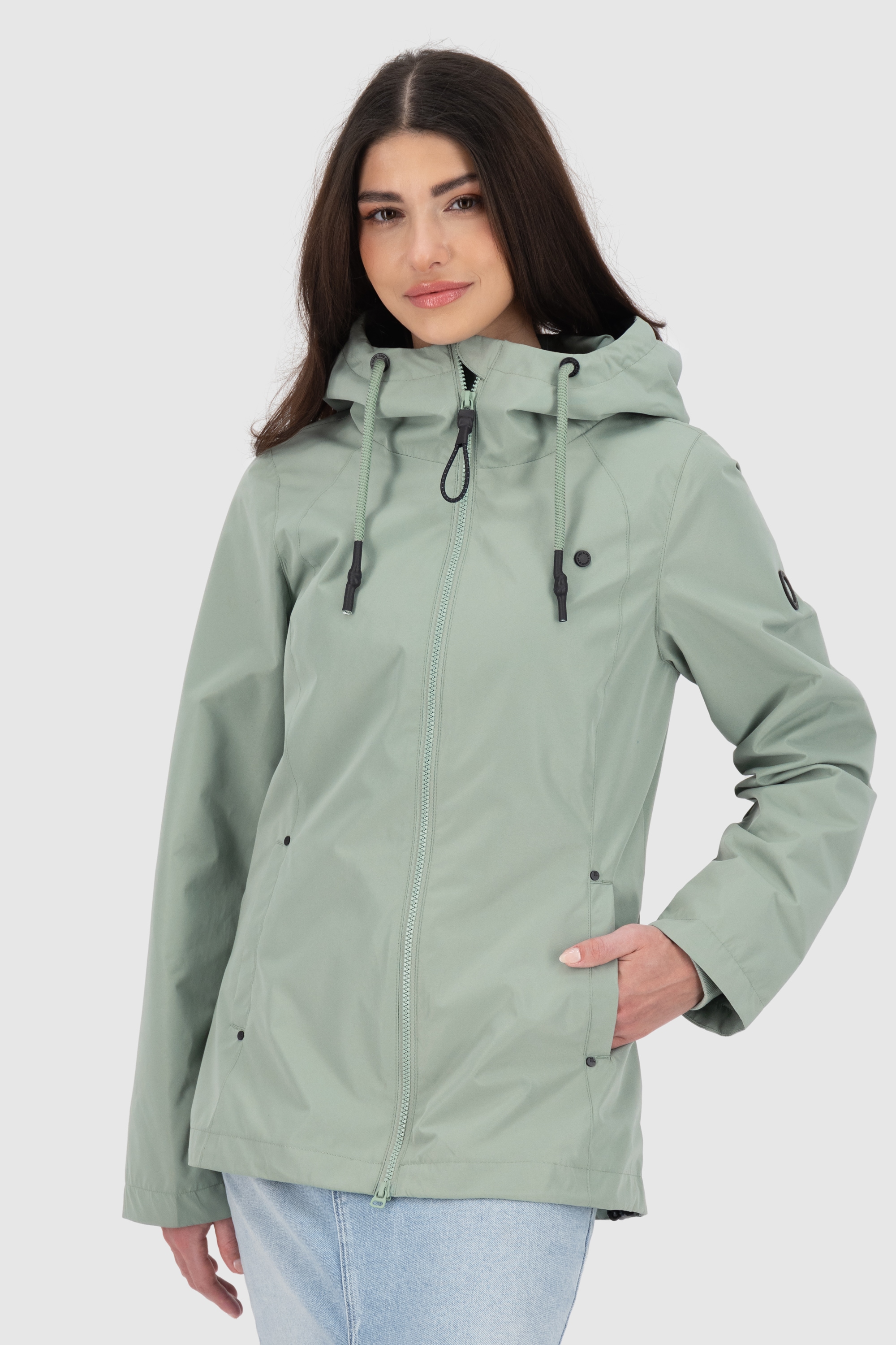Alife & Kickin 1100000002199 "LilouAKA" mit Kapuze leichte, taillierte Übergangsjacke mit verstellbarer Kapuze