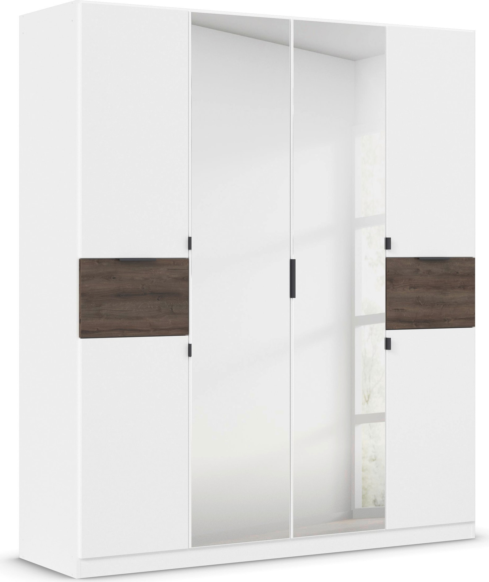 rauch Drehtürenschrank "Kleiderschrank Schrank Garderobe Wäscheschrank TICAO" Schubladen in der Höhe variabel positionierbar, mit 2 geräumigen Schubladen, viel Stauraum MADE IN GERMANY