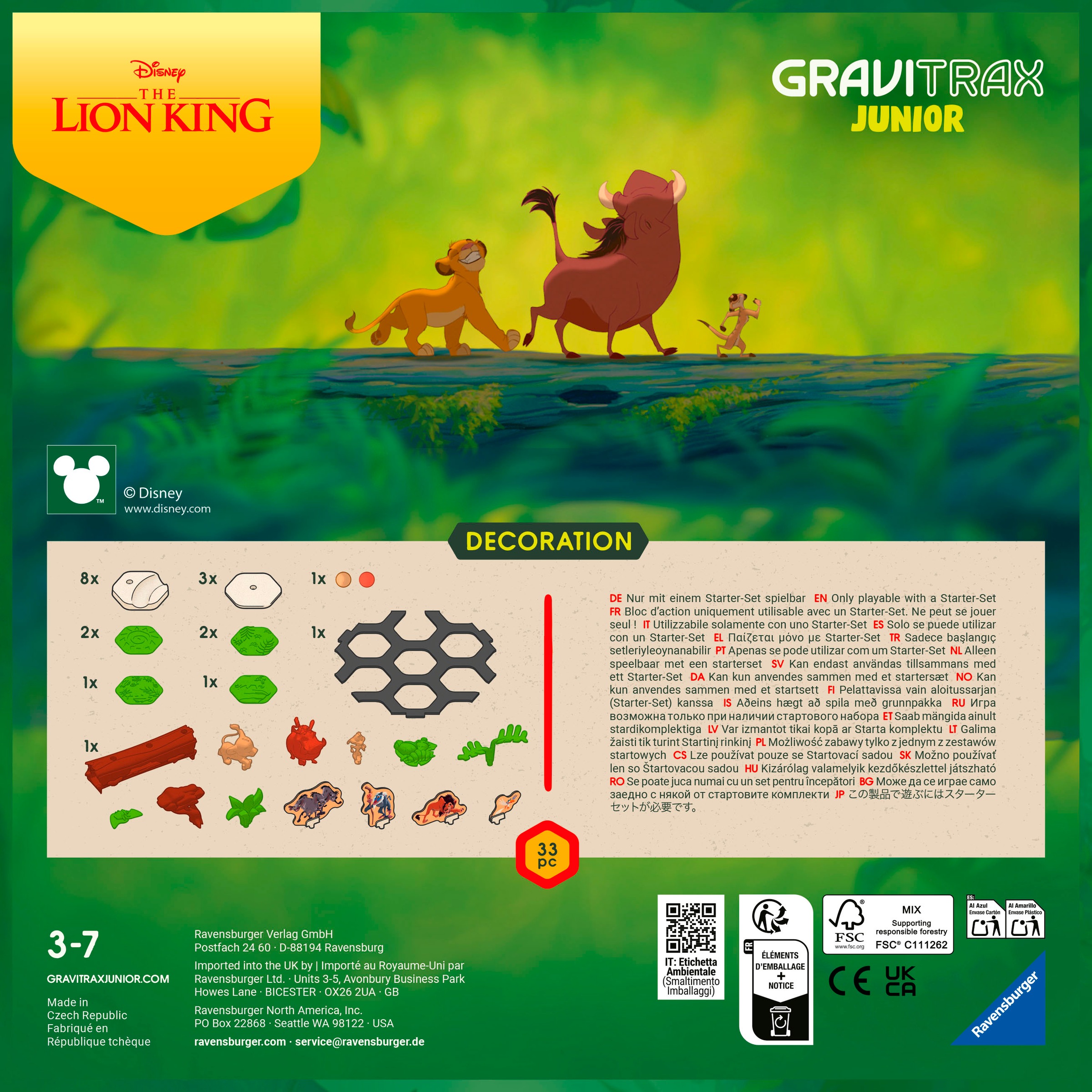 Ravensburger Kugelbahn-Bausatz »GraviTrax Junior Extension Disney Lion King«, Made in Europe