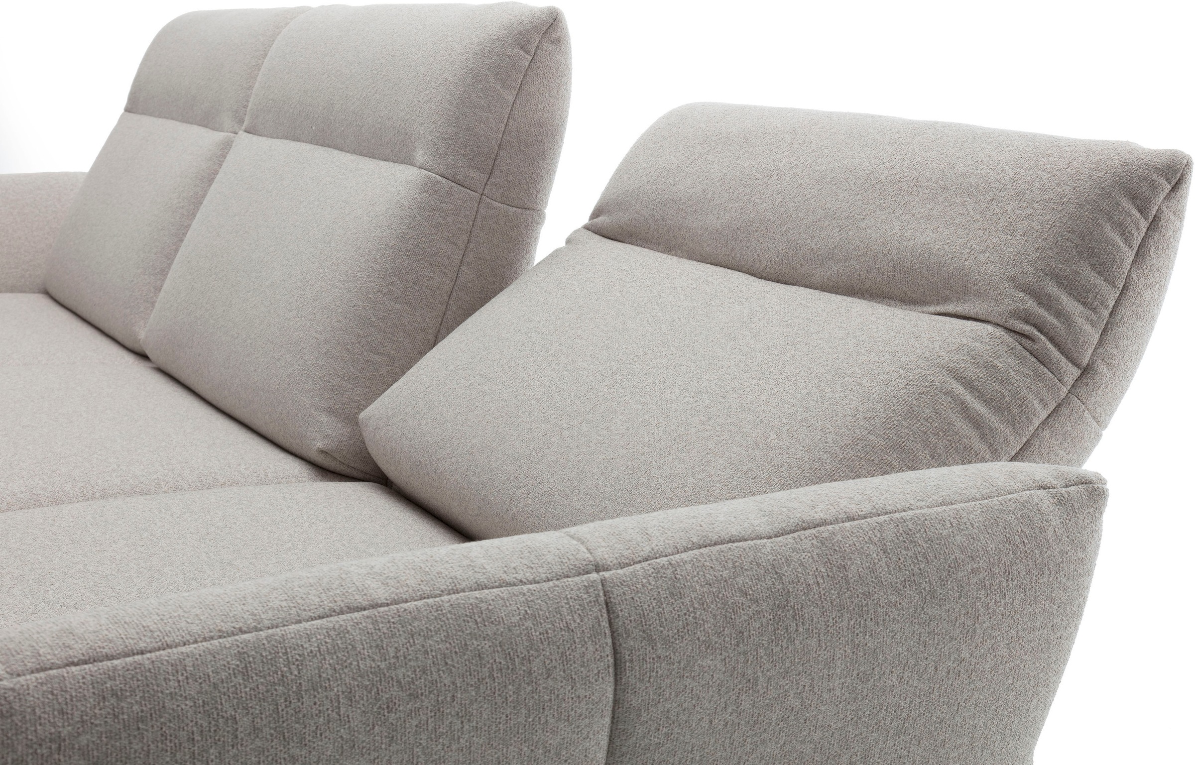 Creation BY ROLF BENZ Ecksofa »CR.460«, Sockel in Nussbaum, Winkelfüße in Umbragrau, Breite 298 cm