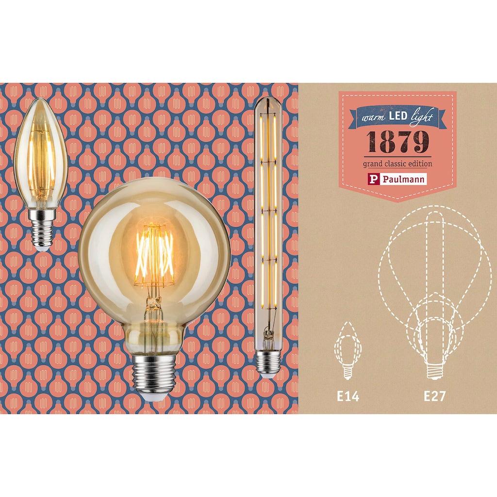 Paulmann LED-Leuchtmittel »Vintage Globe 95 2,5W E27 Gold 1700K«, E27, Extra-Warmweiß