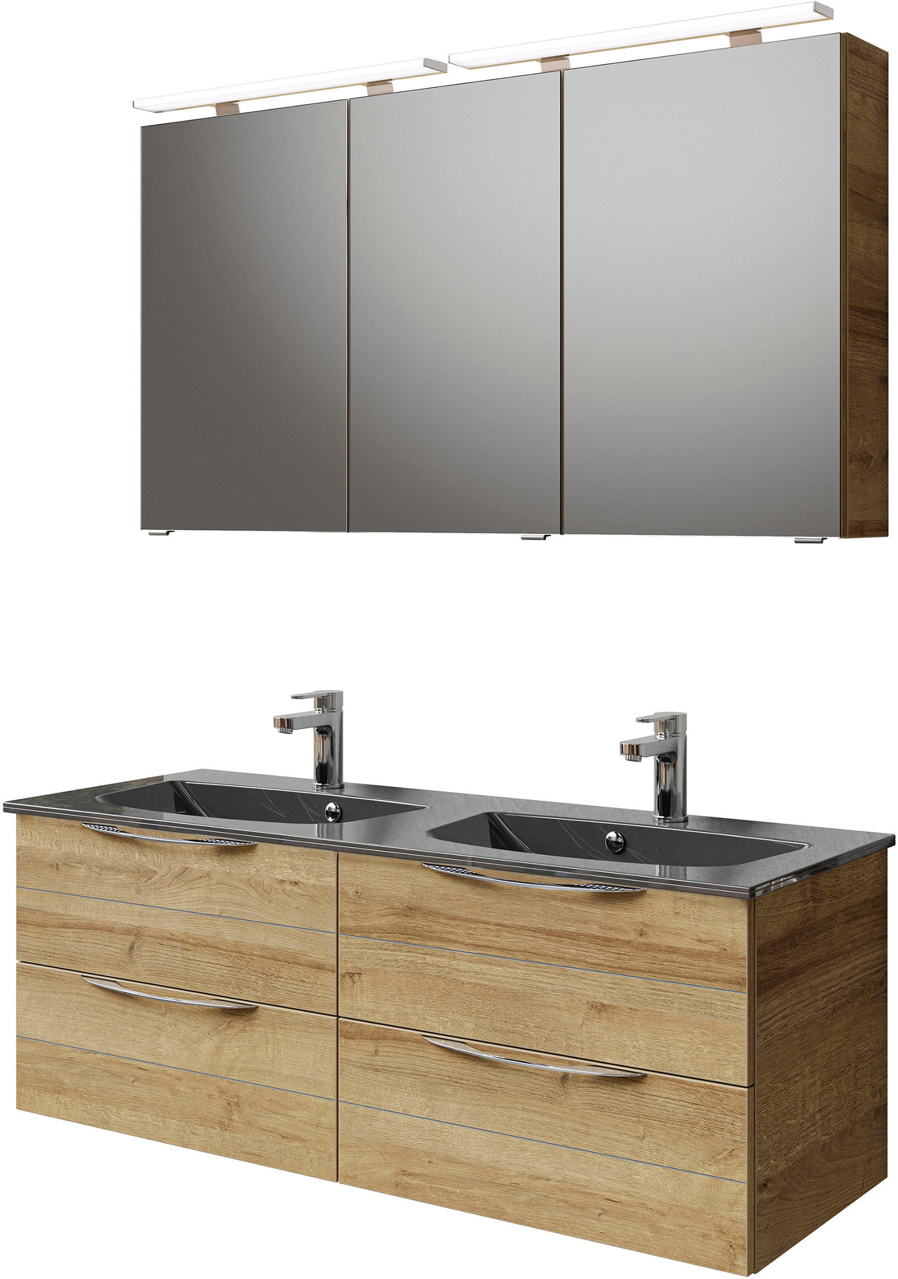 Saphir "Serie 6025 2-teilig Mineralmarmor-Waschtisch mit LED-Spiegelschrank günstig online kaufen