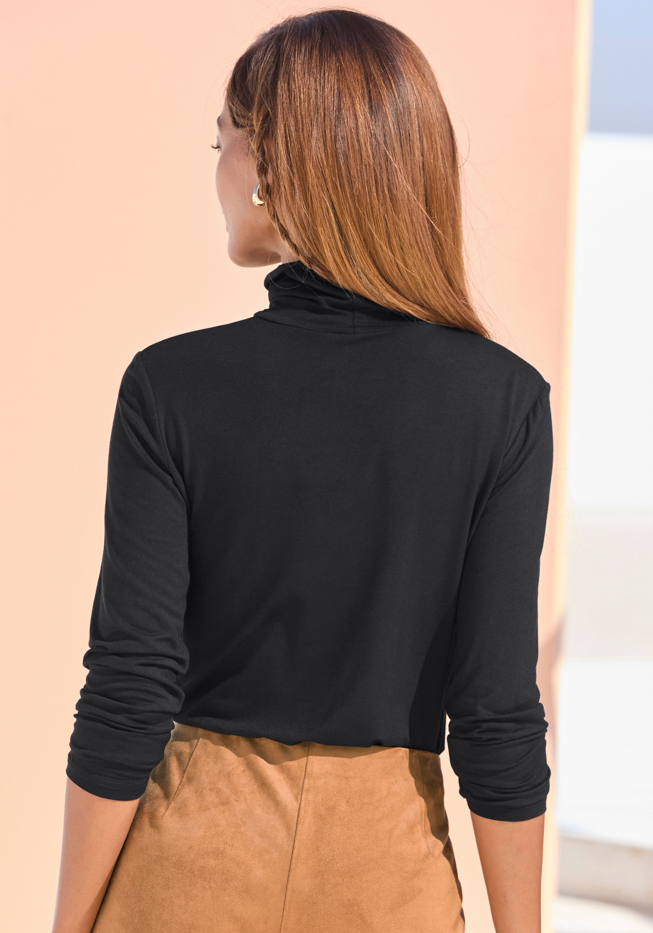 LASCANA Rollkragenshirt aus softer Jerseyqualität, modisches Basic