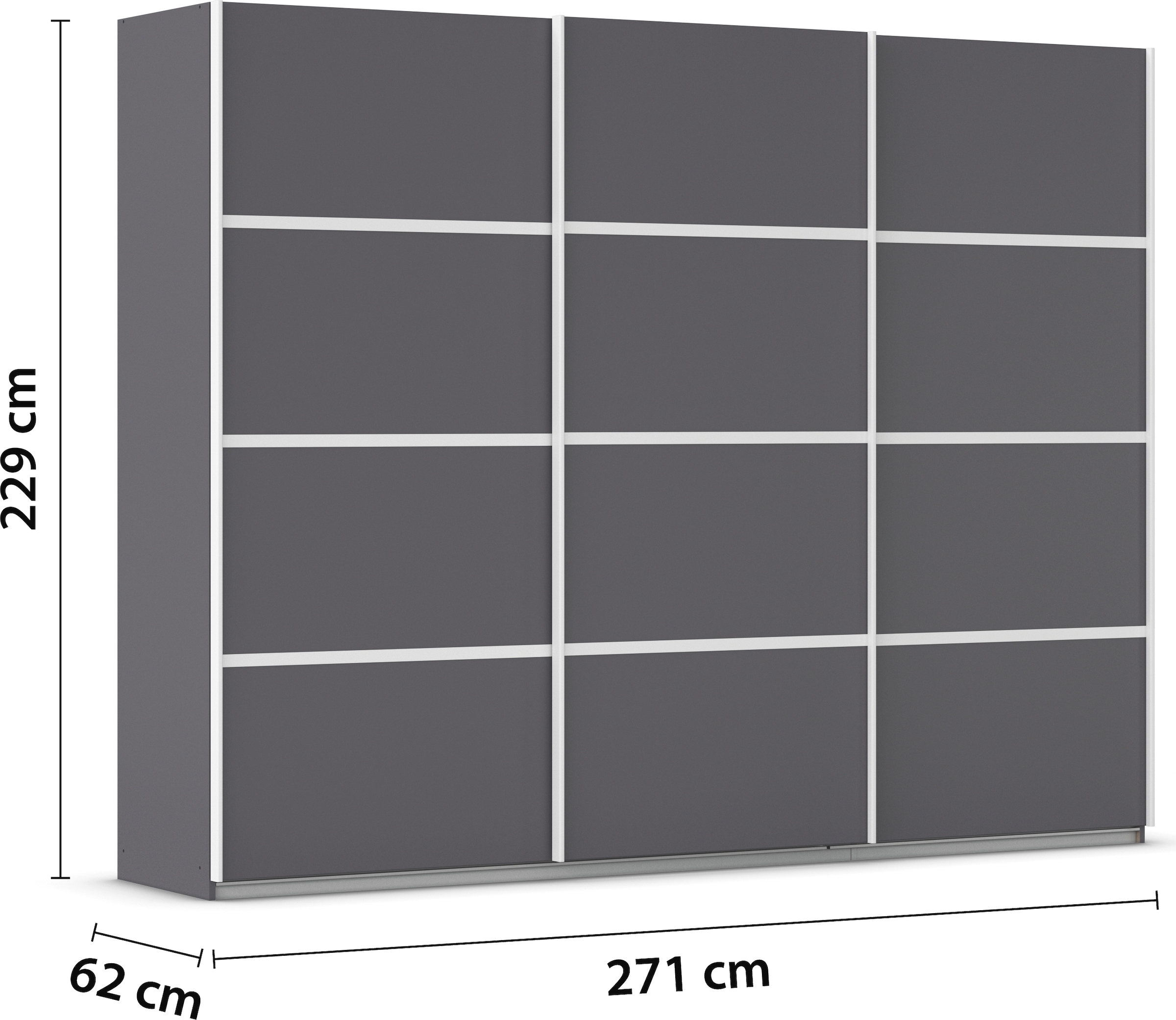 rauch Kleiderschrank »Schwebetürenschrank OTTO´s Choice Garderobe Schrank TOP ANGEBOT Avola«, (in 3 verschiedenen Ausstattungen BASIC/CLASSIC/PREMIUM), mit eleganten Zierleisten in Chrom, Schwarz oder Weiß MADE IN GERMANY