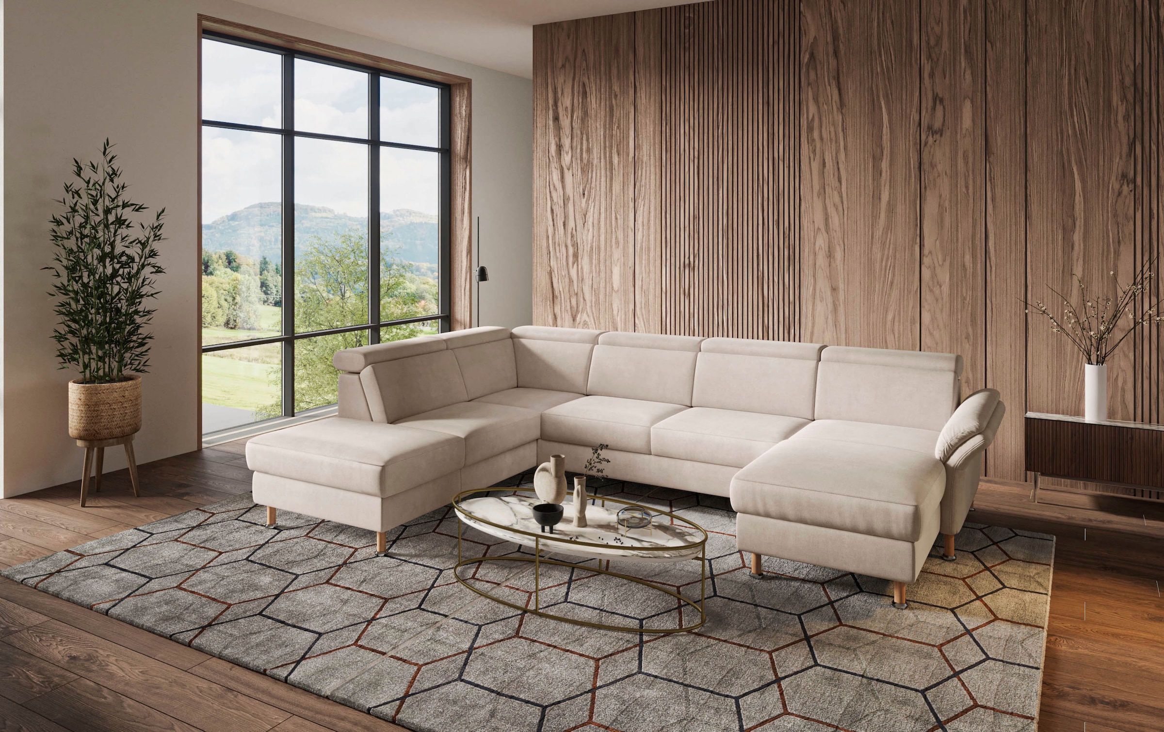 Home affaire Wohnlandschaft "Calypso U-Form" wahlweise mit motorischer Rela günstig online kaufen