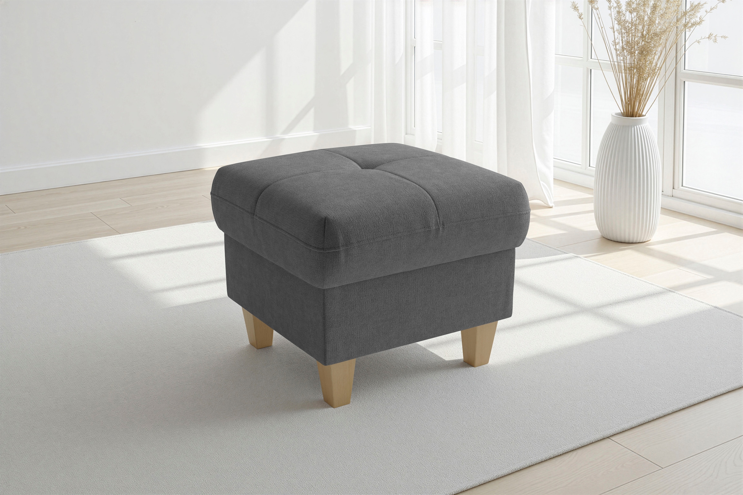 sit&more Polsterhocker "Pamela, B: 58 cm" 1 Stk. tlg. verschiedene Farben und Stoffe, bis 120 kg belastbar