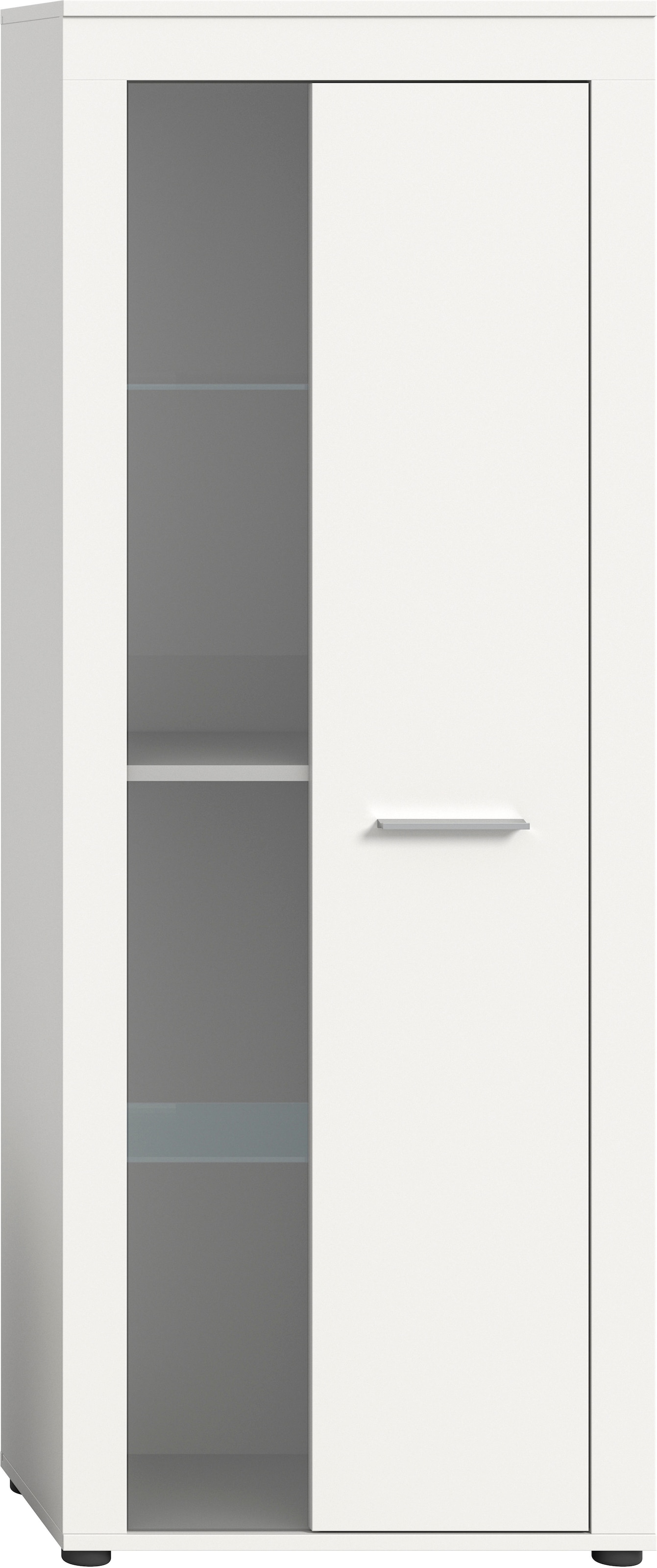 INOSIGN Vitrine »Aosta, Höhe 159 cm, in verschiedenen Farbausführungen«, 1 Tür, 3 Einlegeböden, 4 Fächer, Wohnzimmer, Standvitrine, Glasvitrine