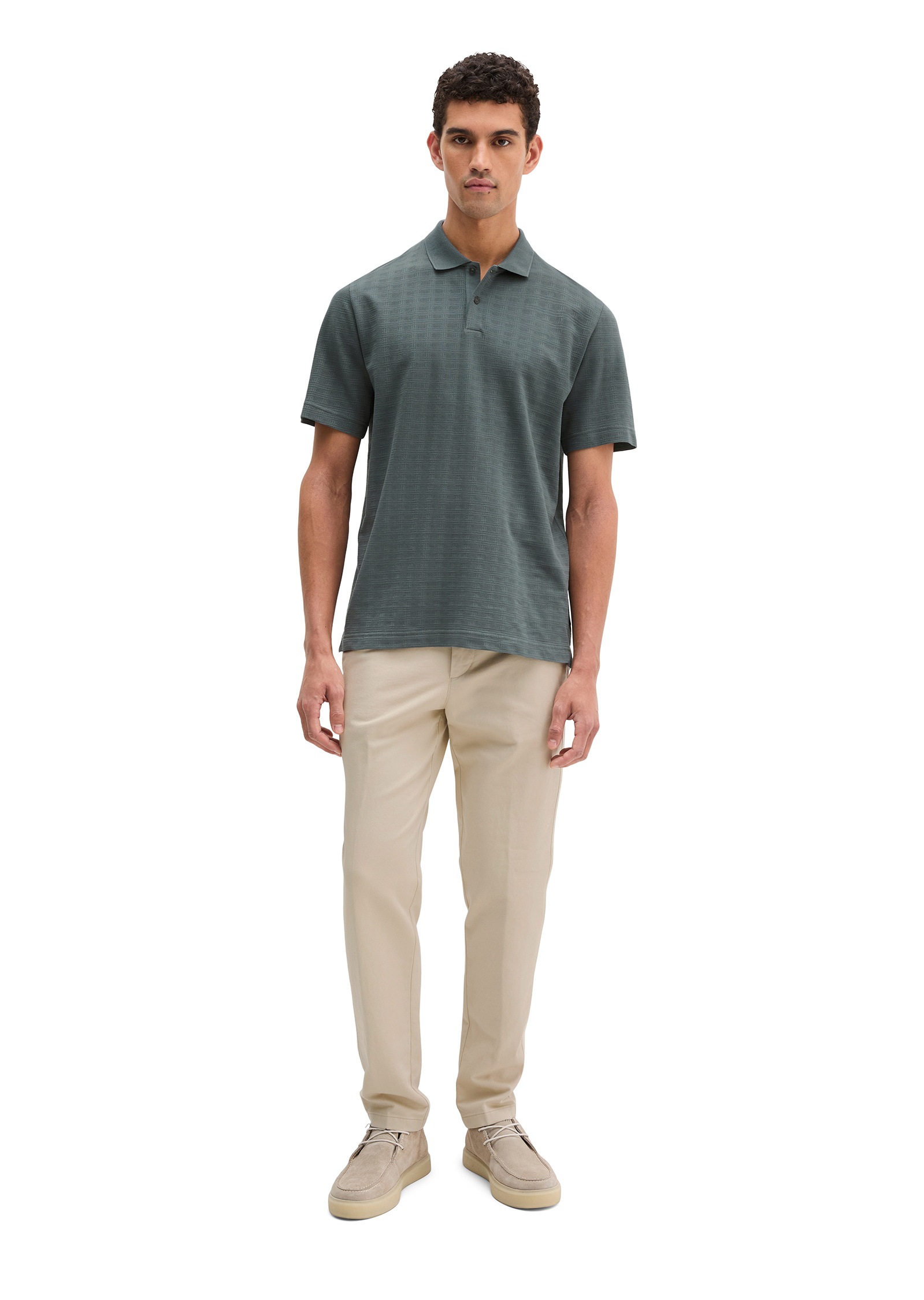 Marc O'Polo Poloshirt »im strukturierten Karo-Jacquard«