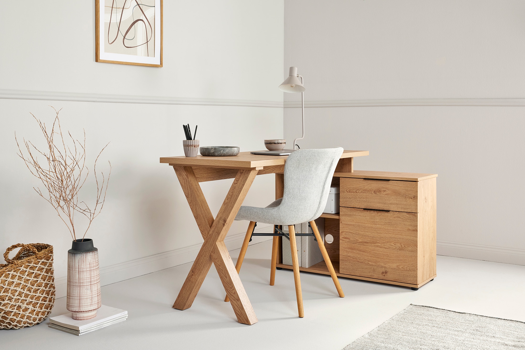 Jahnke Eckschreibtisch »X-CLUB C 40 E« 1 Stk. tlg. wechselseitig montierbar, X-Gestell