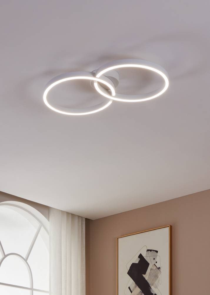 EGLO Deckenleuchte »AMANDOLO« LED-Modul 1 Stk. RGB | warmweiß - kaltweiß dimmbare Deckenlampe, Fernbedienung, Metall, RGB Backlight