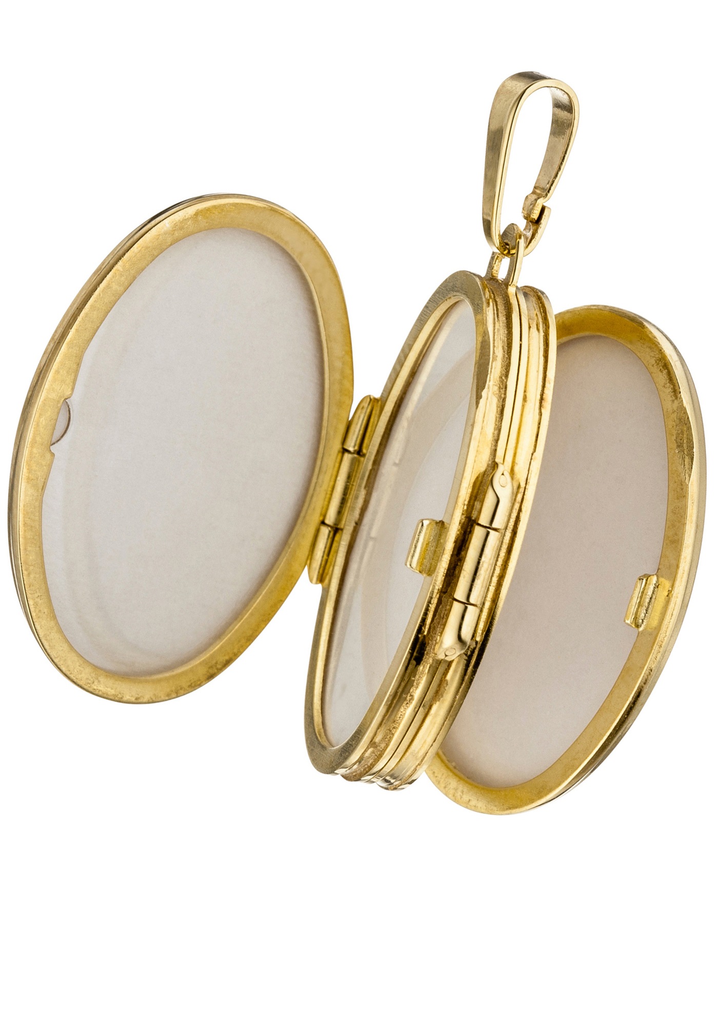 JOBO Medallionanhänger »Anhänger Medaillon Blumen oval 26 mm« ()  333 Gold für 6 Fotos