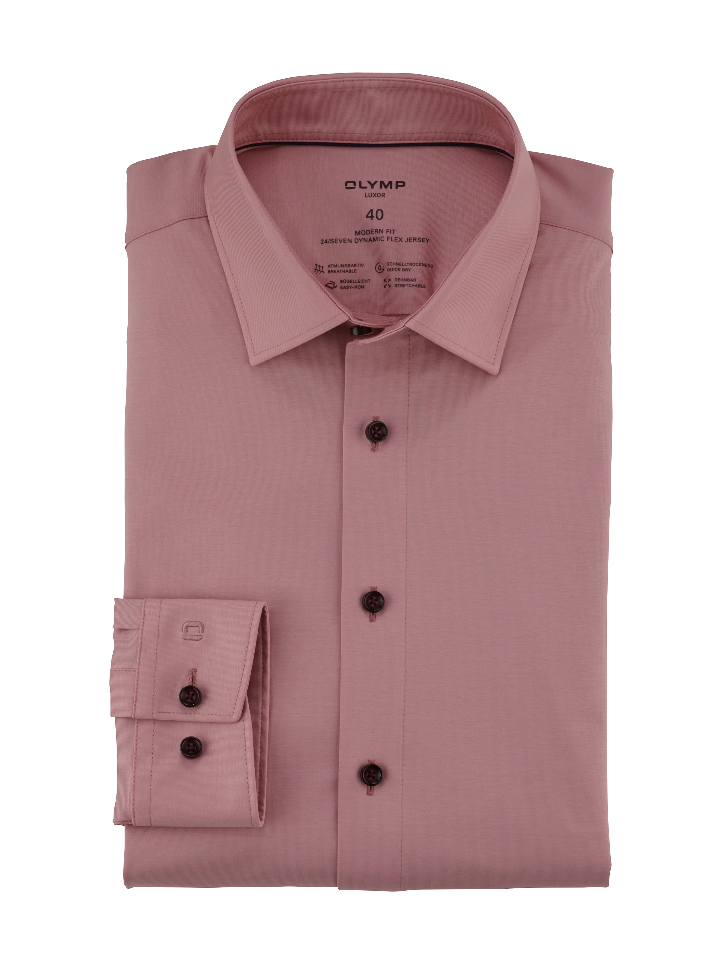 OLYMP Langarmhemd »Luxor 24/Seven modern fit Jerseyshirt«, mit geruchshemmenden Materialeigenschaften