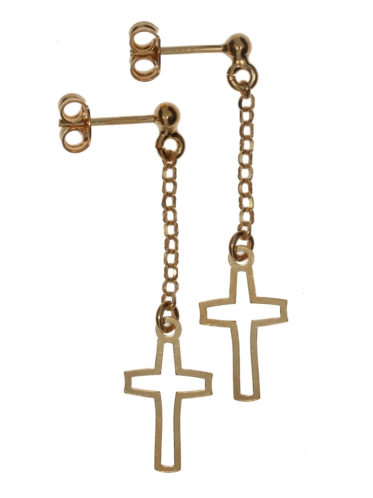 Ohrhänger »Damen kaufen Ohrstecker Kreuz vergoldet« Schmuck online Paar Ohrringe Silber BAUR 925 Adelia´s |