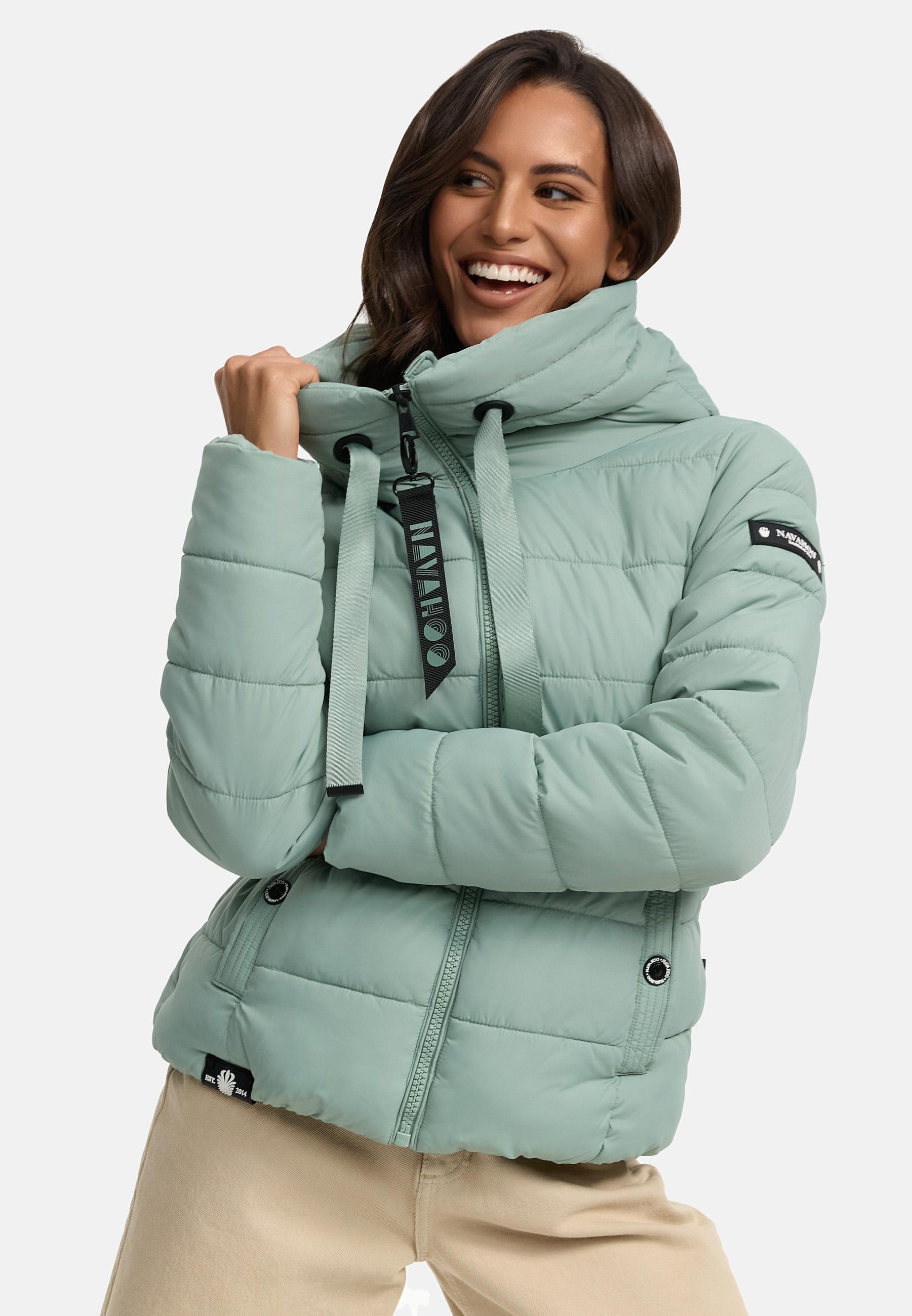 Navahoo Steppjacke »Amayaa«, mit Kapuze, stylische Damen Winterjacke mit coolen Applikationen