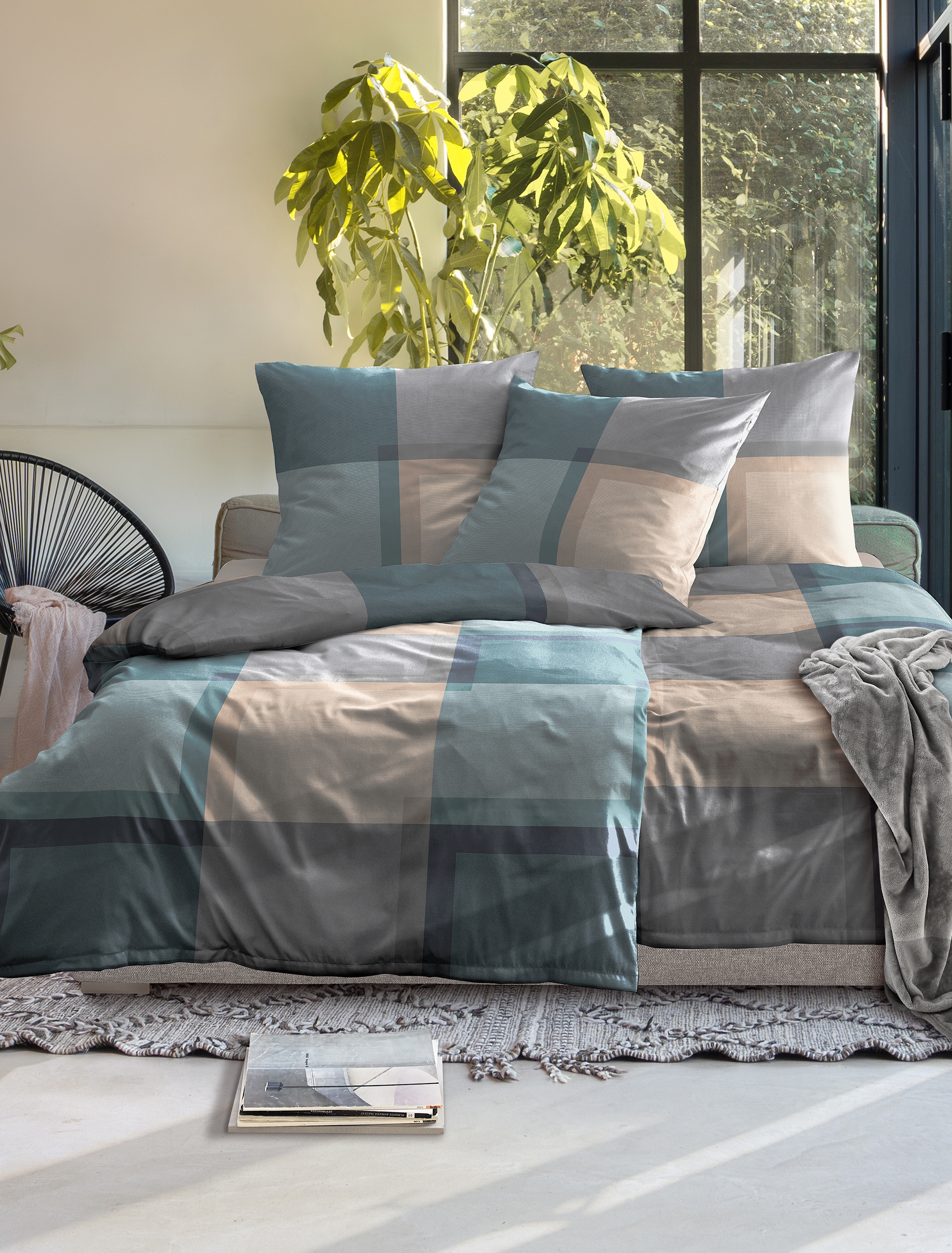 Irisette Bettwäsche "Wave 8672" 2 Mako-Satin, anschmiegsam und atmungsaktiv, Ganzjahresqualität