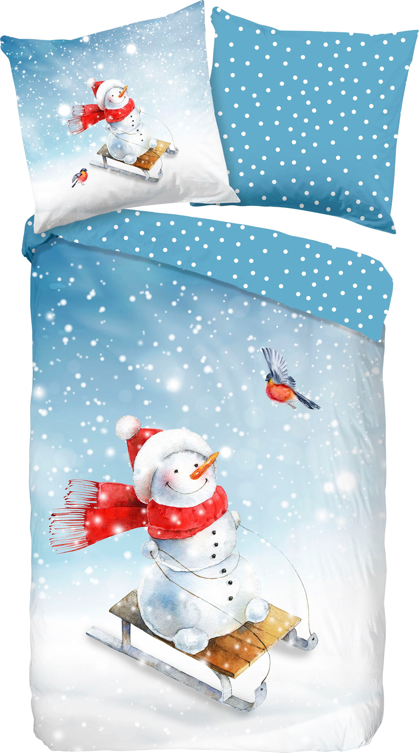 good morning Kinderbettwäsche »Snowfun«, (2 tlg.), 100% Baumwolle/ Flanell (Biber)