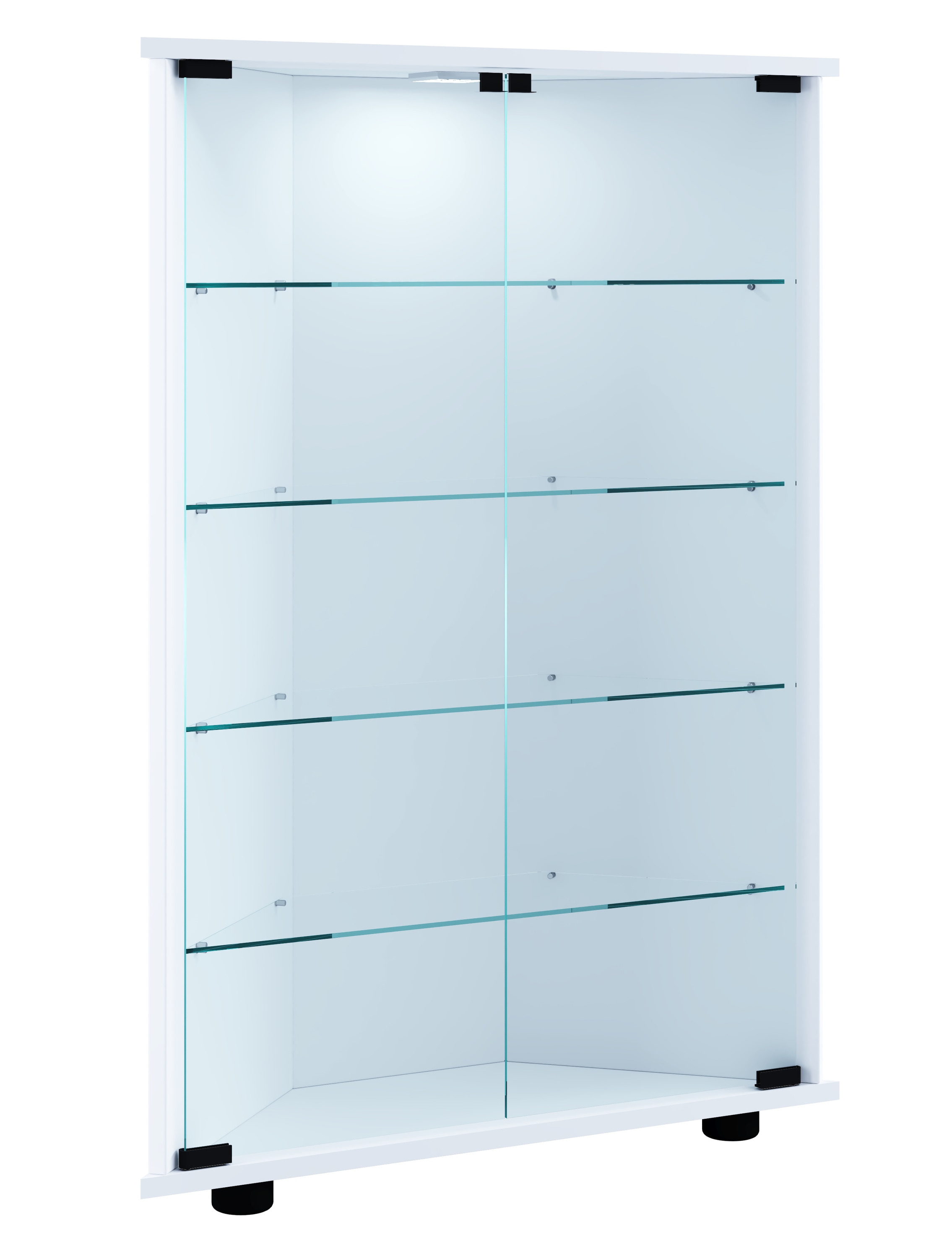 VCM Standvitrine »Holz Glas Eckvitrine Vitrine Sammelvitrine Jecka L«