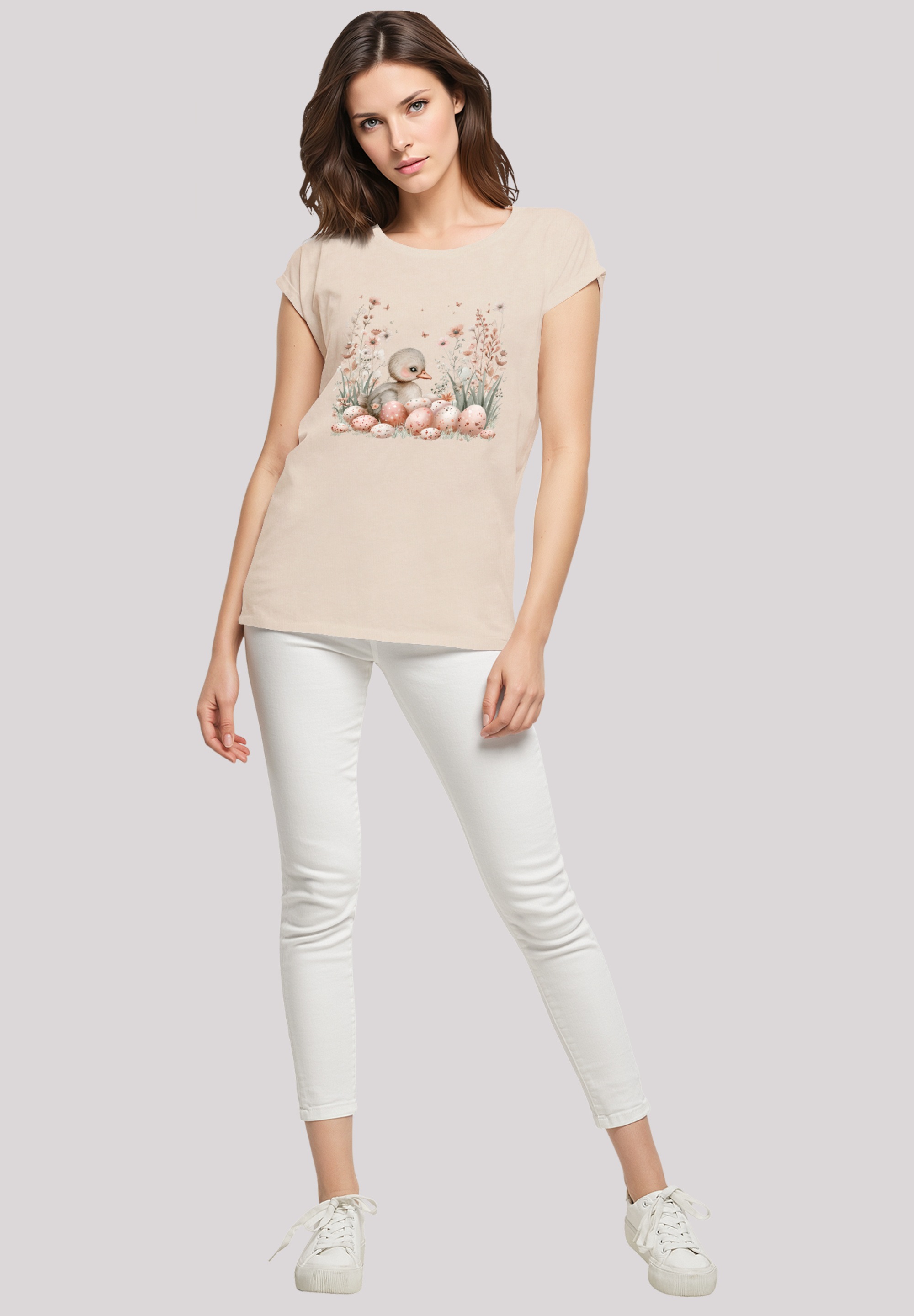 F4NT4STIC T-Shirt »Ente Ostereier Blumen Küken«, Premium Qualität