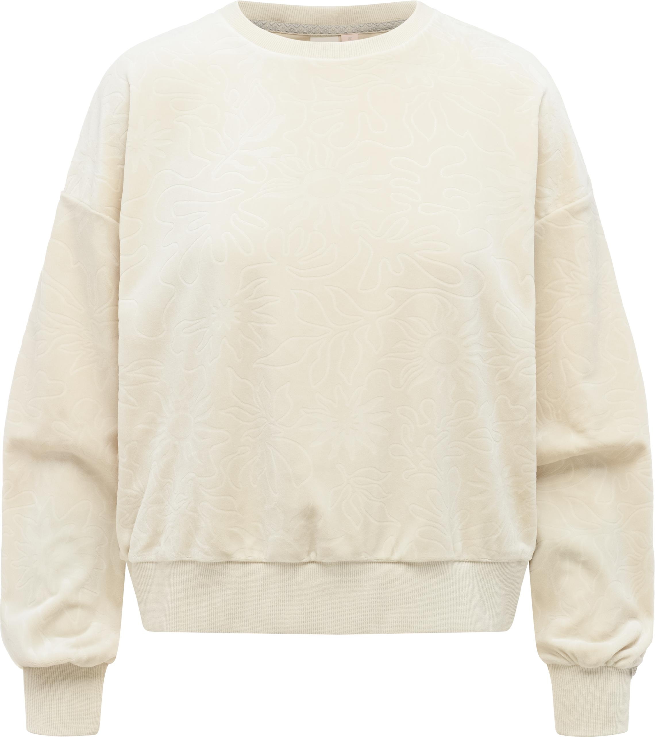 Sweater RAGWEAR "Wuss Embossed", Damen, Gr. XXL (44), ecru, Material: 94% Polyester, 6% Elasthan, oversize hüftlang, Rundhals, Ärmel ohne Ärmelschlitz Rippbündchen, Sweatshirts Sweater, kuschelig weiches oversized Sweatshirt