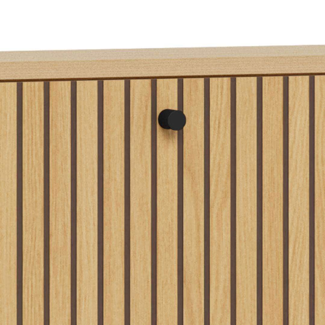 ACTONA GROUP Schuhschrank »Albany – platzsparend & modern mit Lamellenfront« Elegante Eiche Lamellenfront, Bodenfreiheit durch Wandmontage