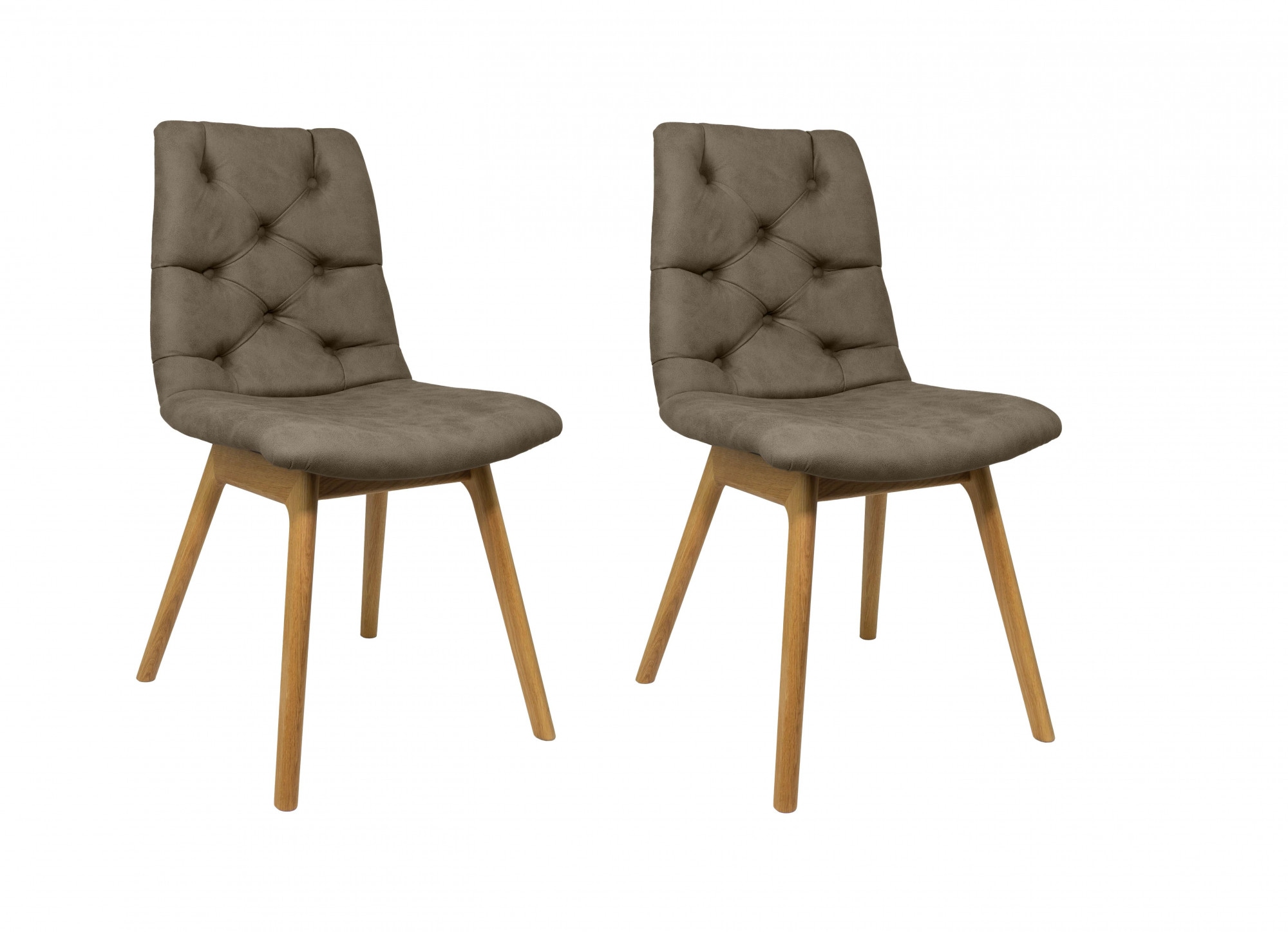4-Fußstuhl OTTO HOME "Ramon", schlamm trelew 9811, eiche natur, B:46cm H:89cm T:57cm, Holzwerkstoff, Massivholz, Polyester, Stühle, mit Massivholzbeinen, verschiedene Stoffe und Farben