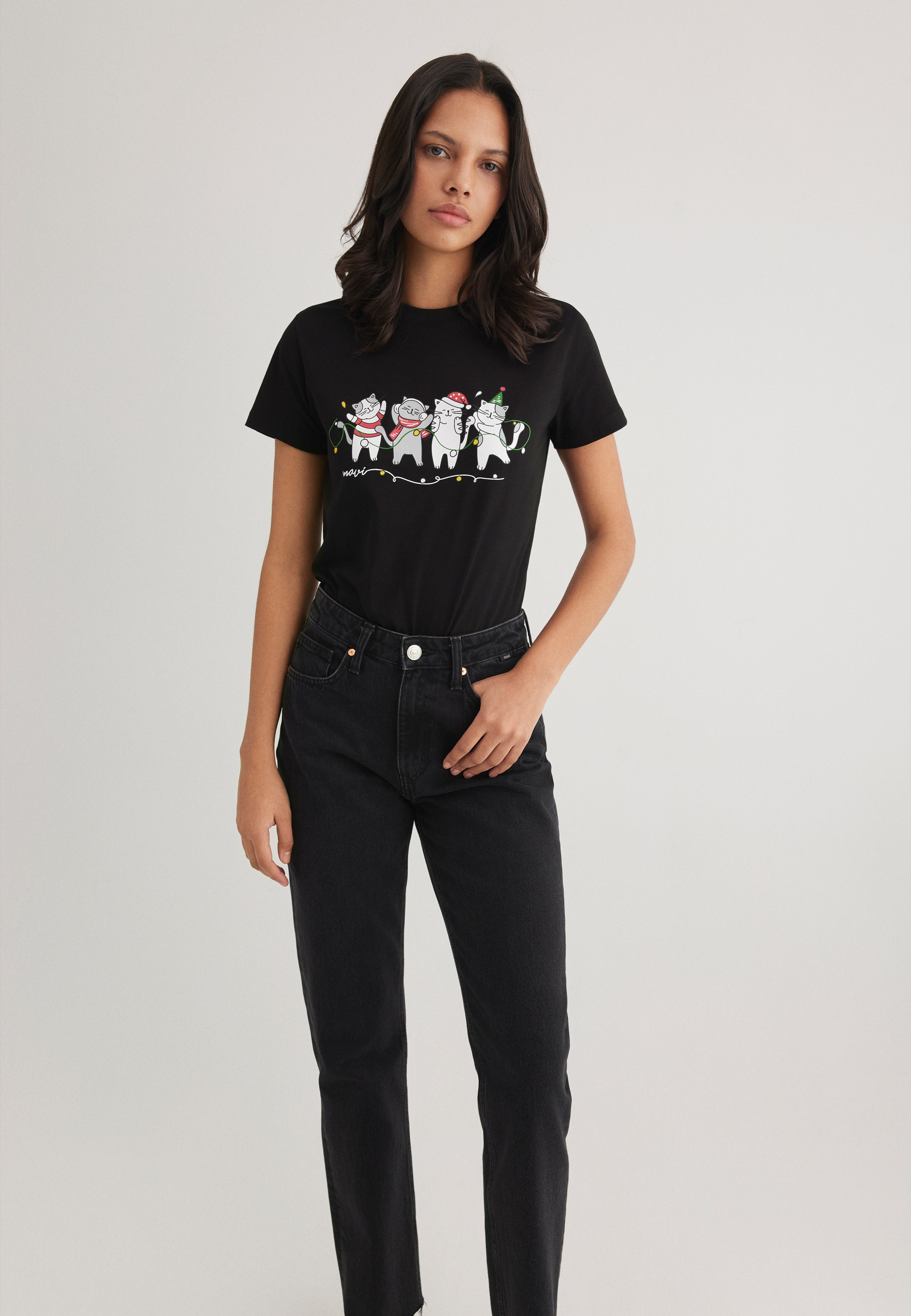Mavi T-Shirt "DANCING CAT TEE", T-Shirt X-Mas günstig online kaufen