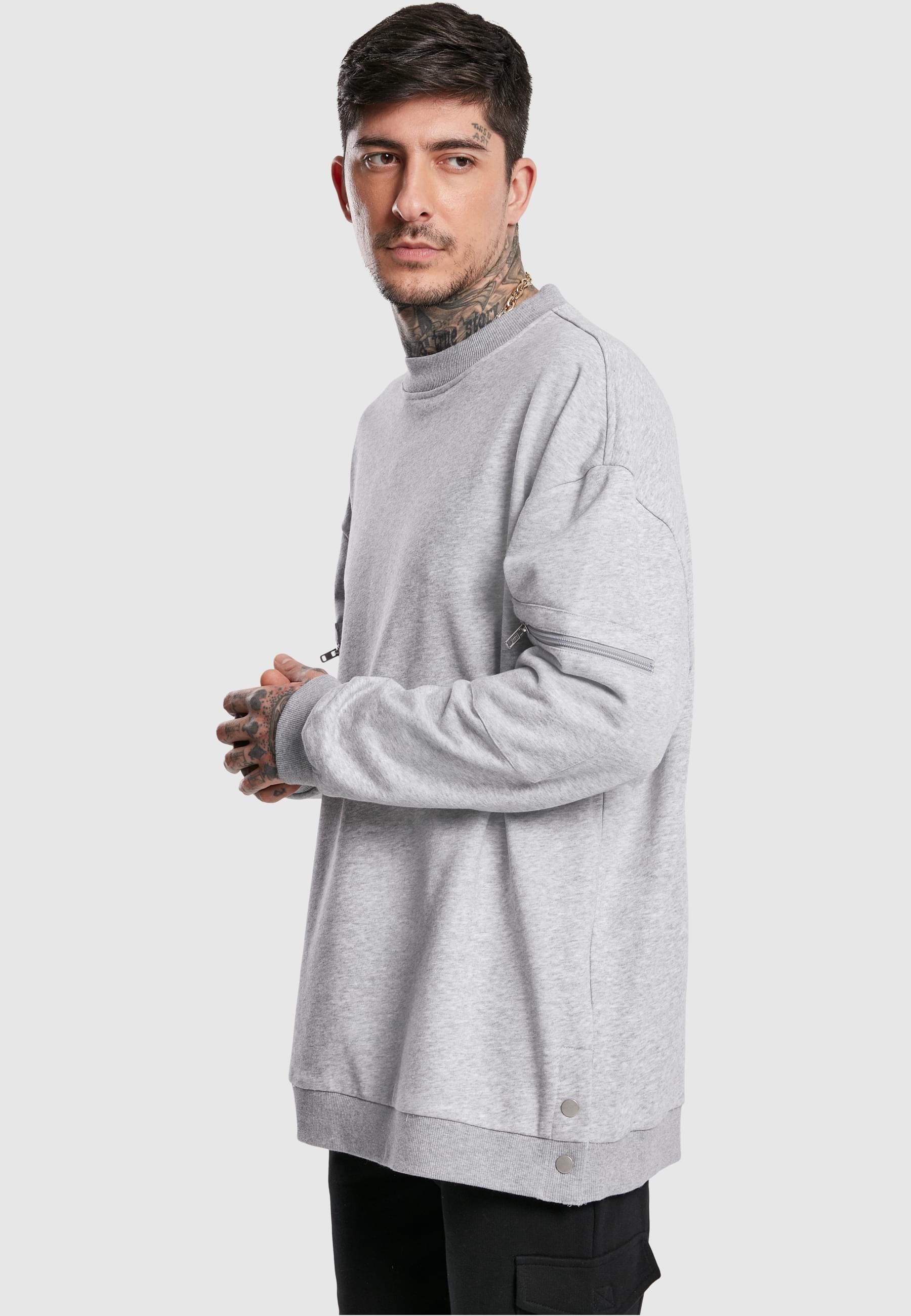 URBAN CLASSICS Rundhalspullover »Urban Classics Herren Training Terry Crew«, (1 tlg.)